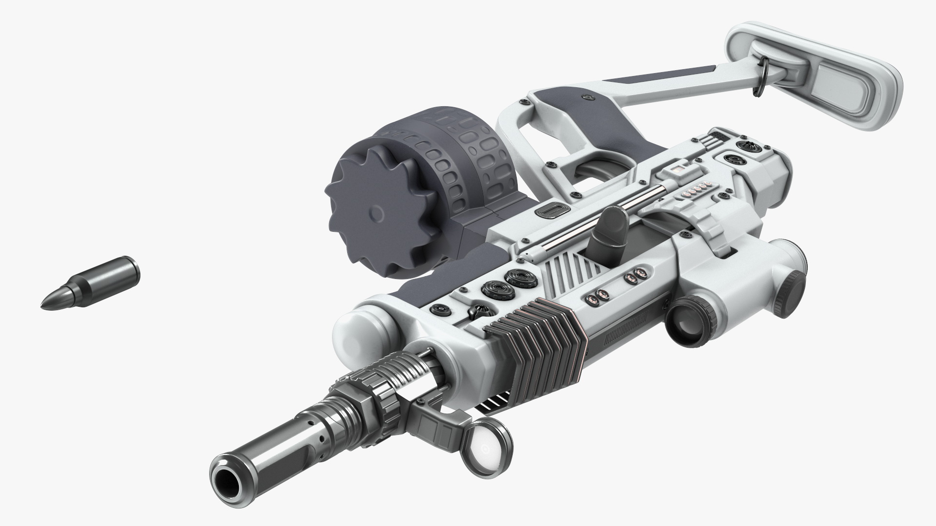 3D Futuristic Rifle with Bullet model