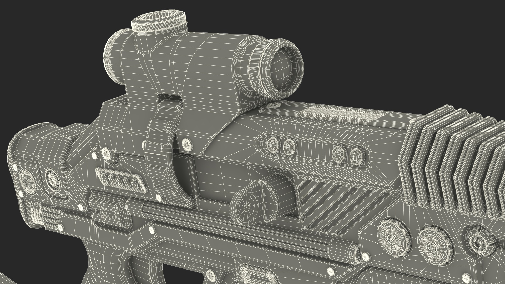 3D Futuristic Rifle with Bullet model