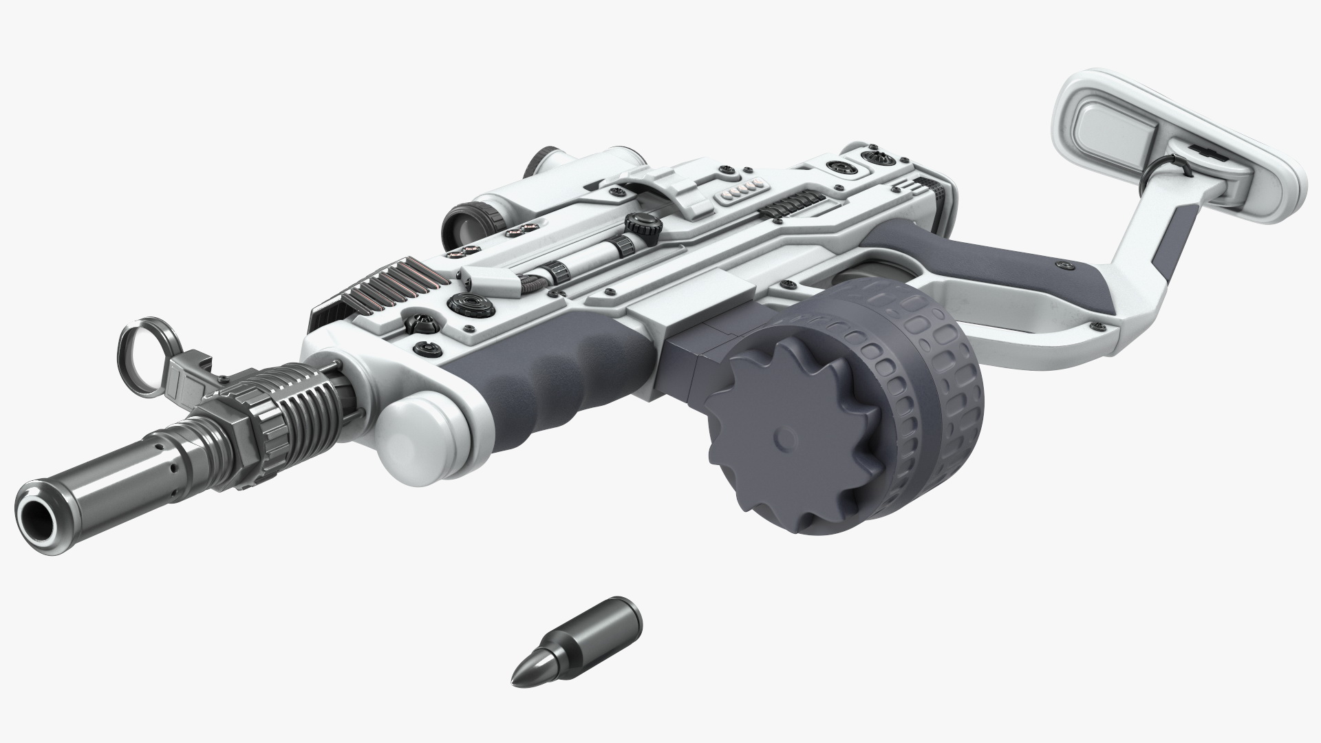 3D Futuristic Rifle with Bullet model