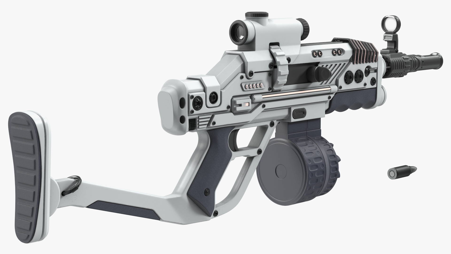 3D Futuristic Rifle with Bullet model