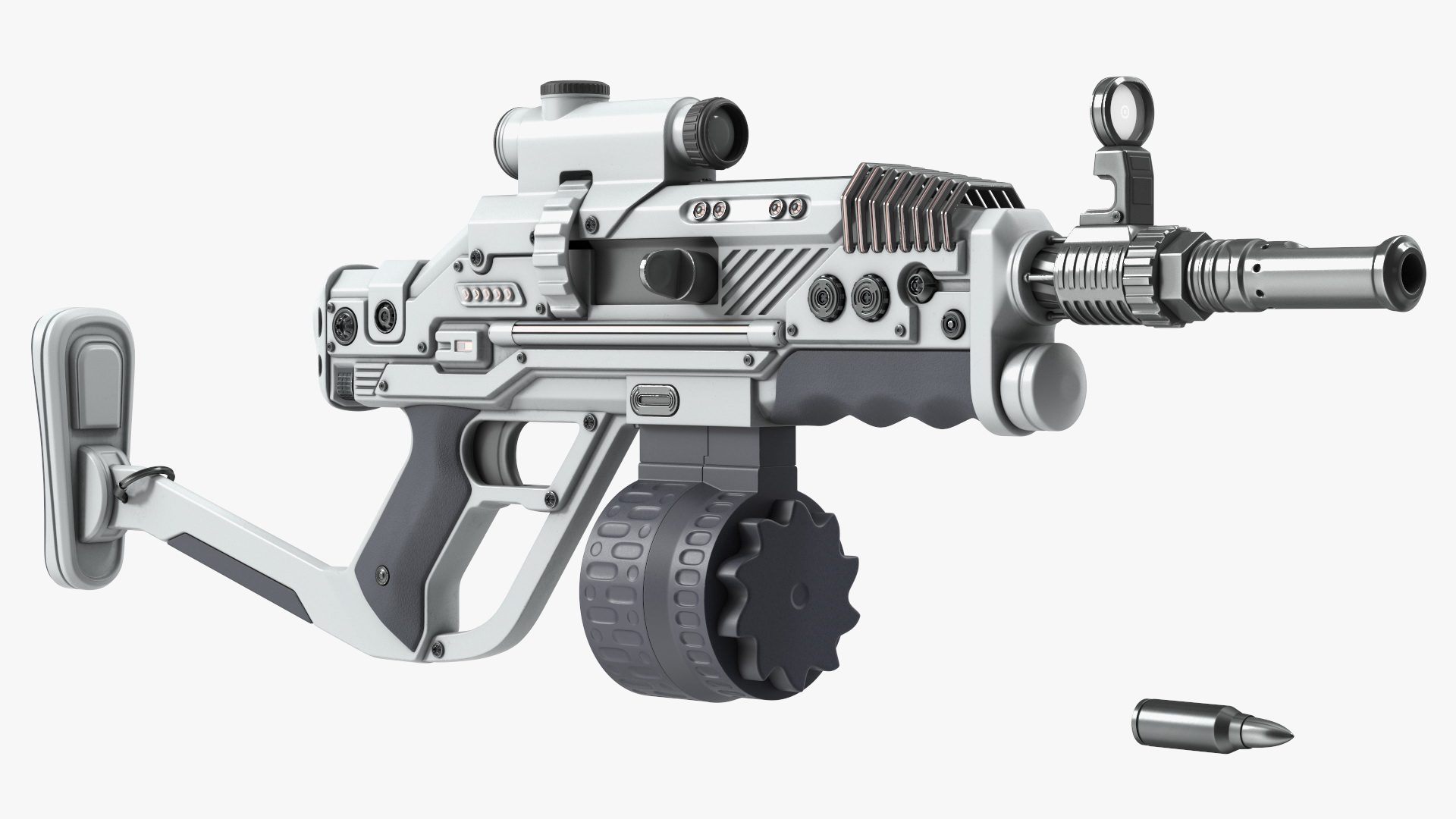 3D Futuristic Rifle with Bullet model