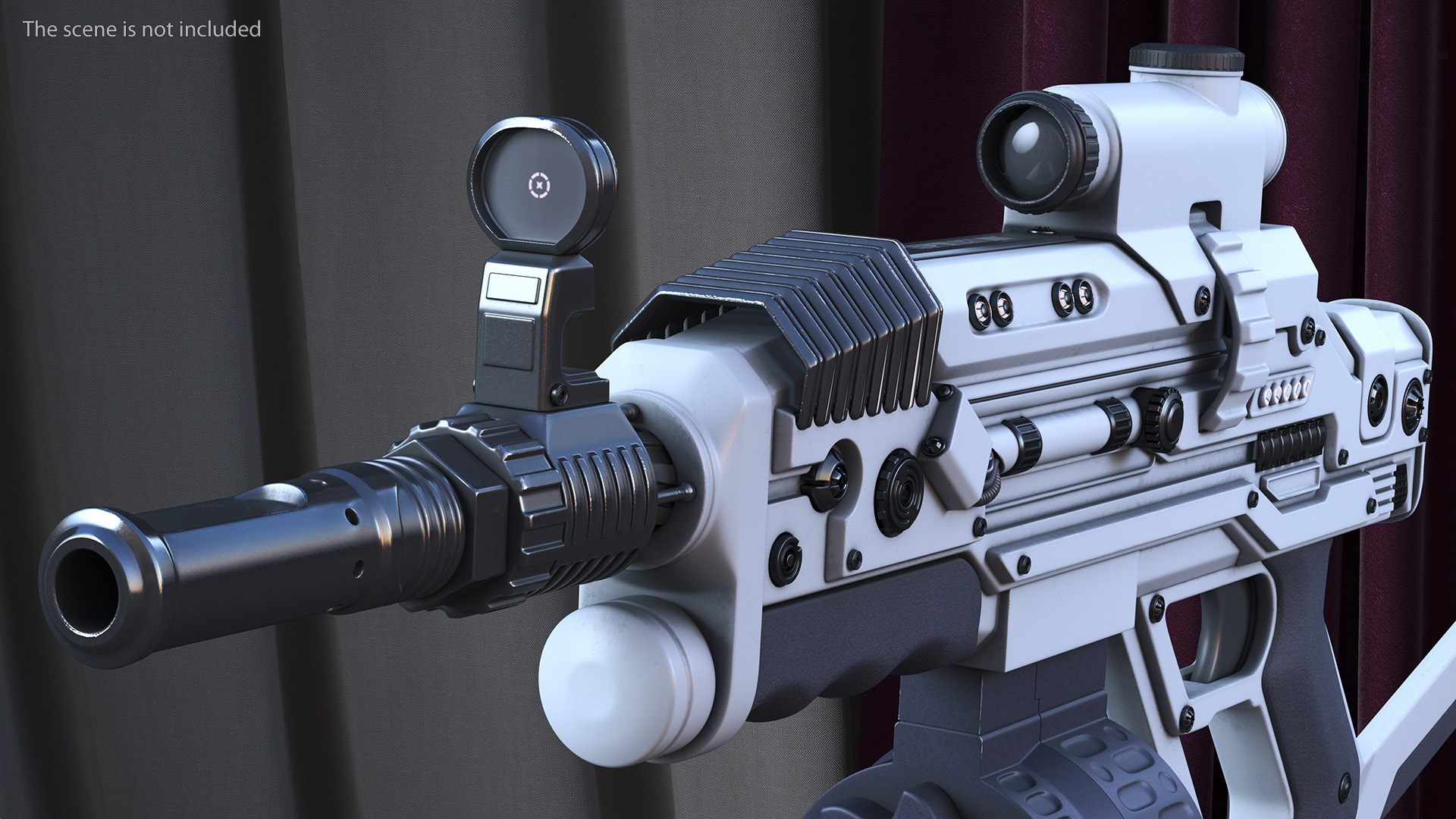 3D Futuristic Rifle with Bullet model