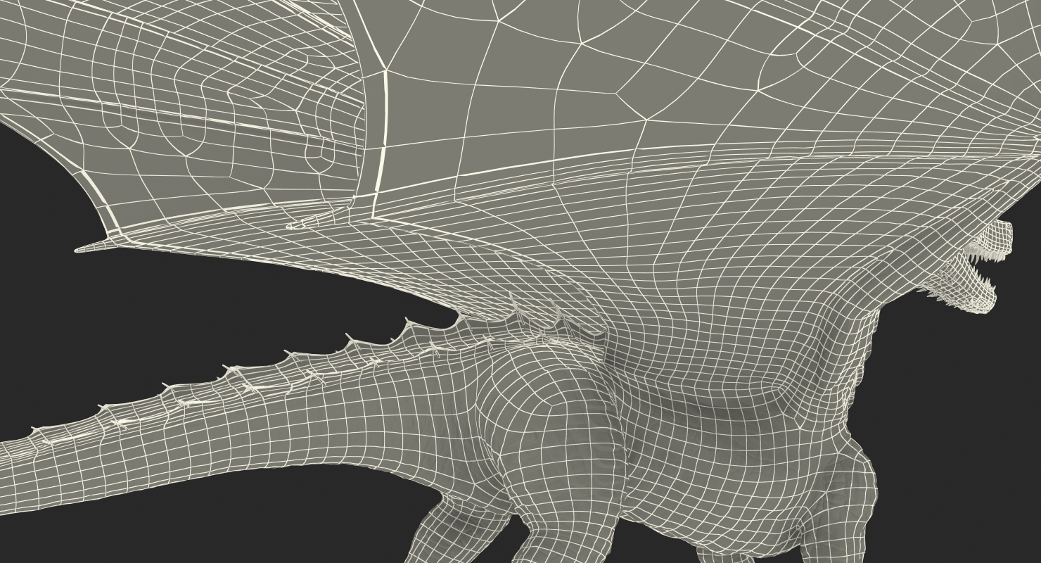 3D Black Mythical Dragon