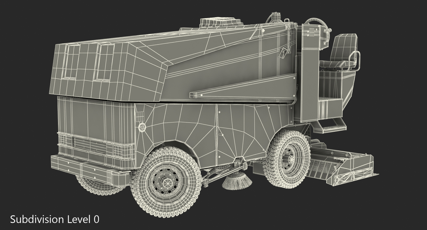 3D Electric Ice Resurfacer Machine Zamboni Rigged