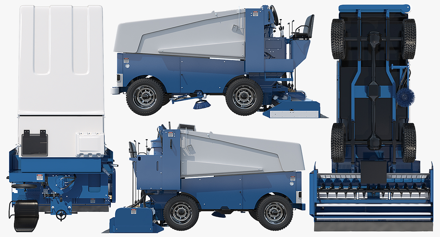 3D Electric Ice Resurfacer Machine Zamboni Rigged