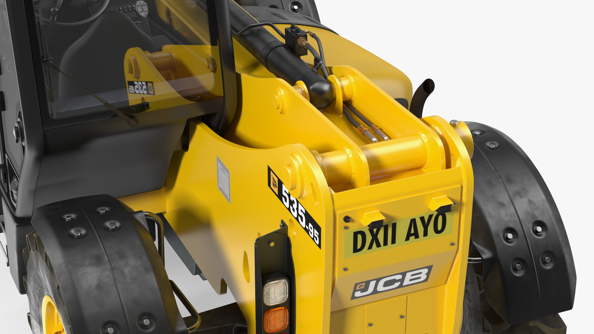 3D Telescopic Loader With Pallet of Bricks Rigged