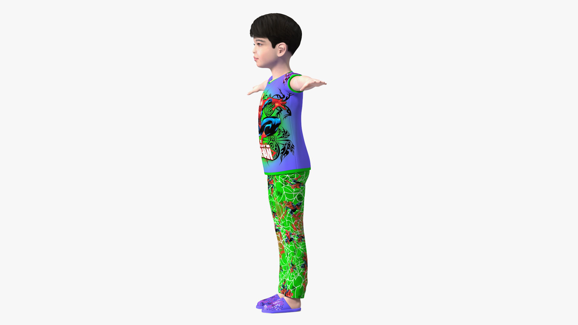 Asian Child Boy Home Style Rigged for Modo 3D