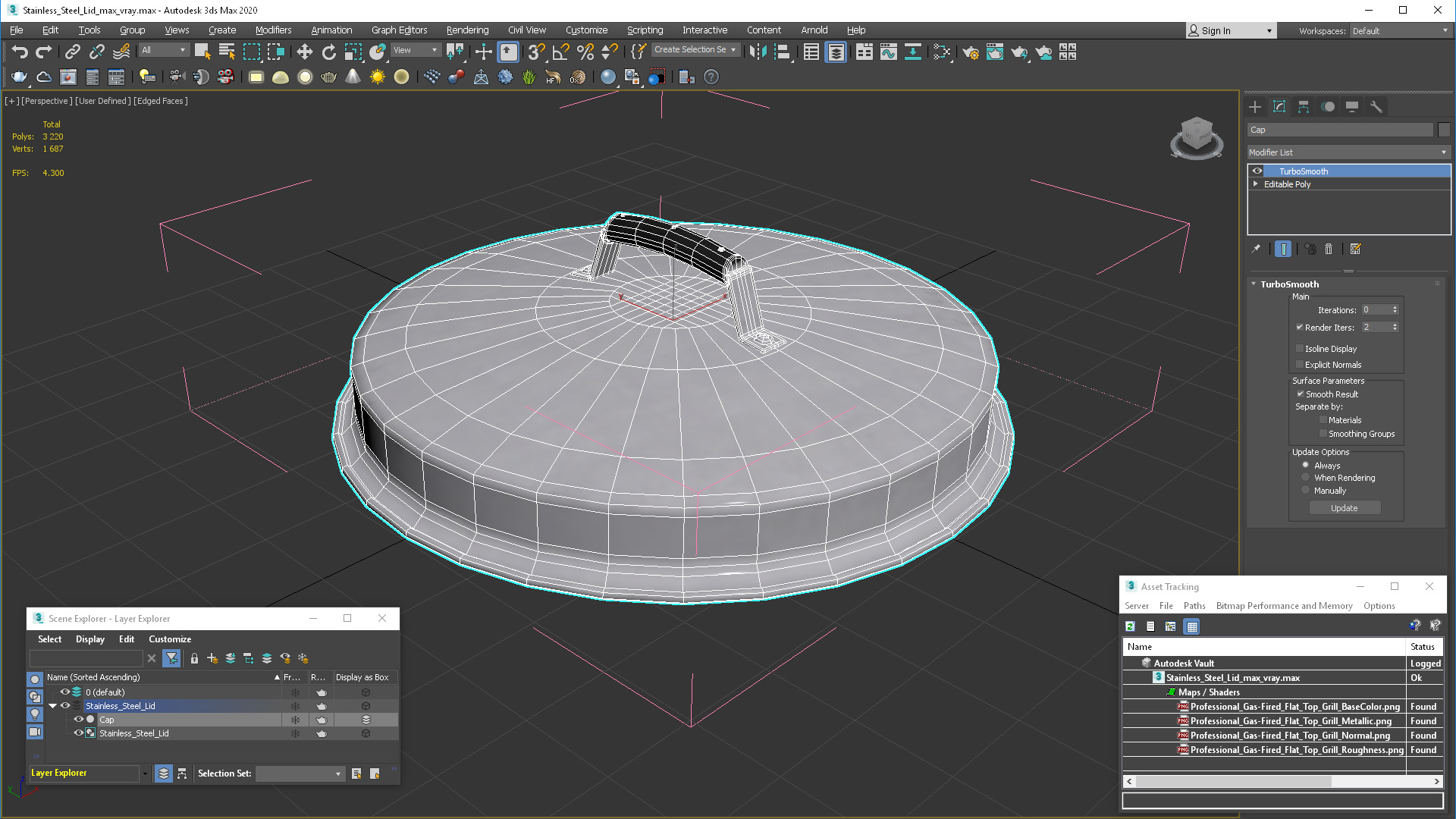 Stainless Steel Lid 3D model