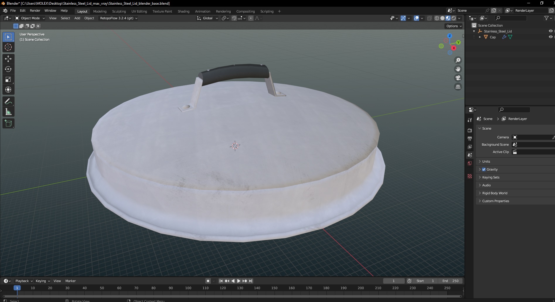 Stainless Steel Lid 3D model