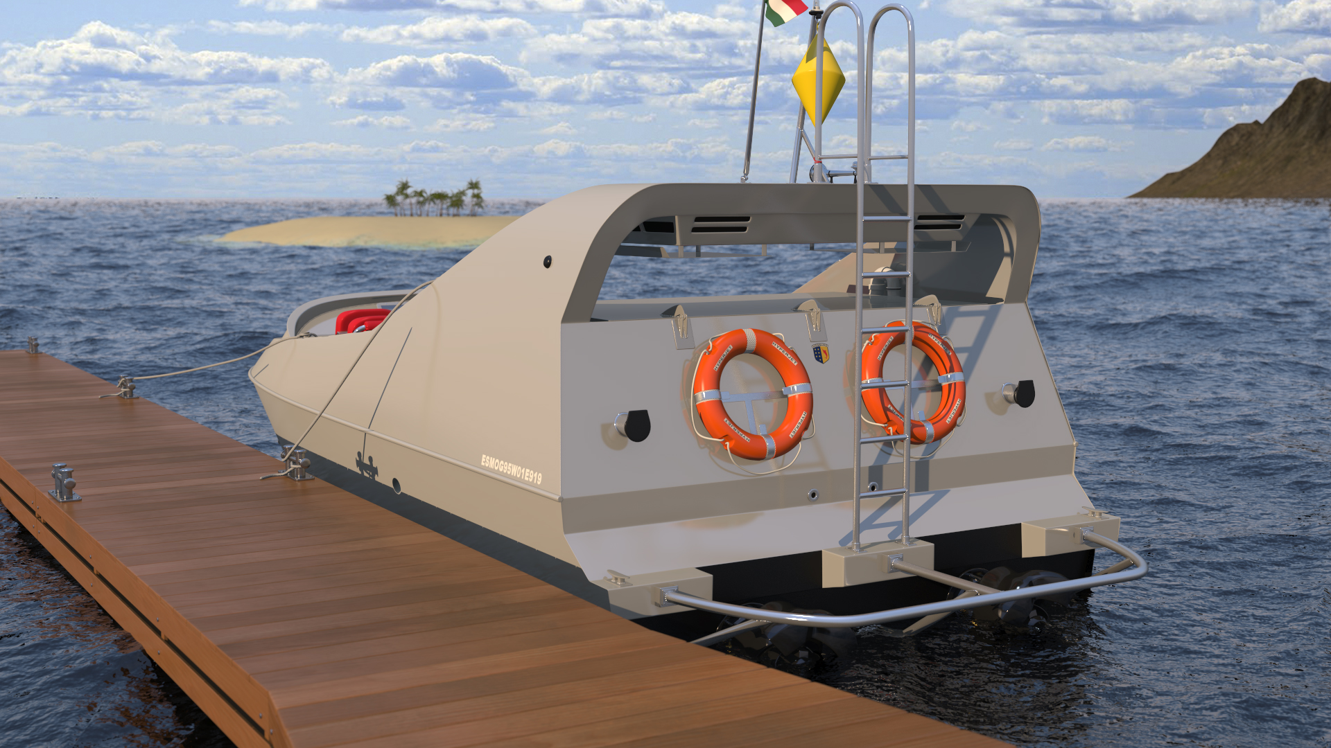 3D Moggaro 950 WJ Boat Silver