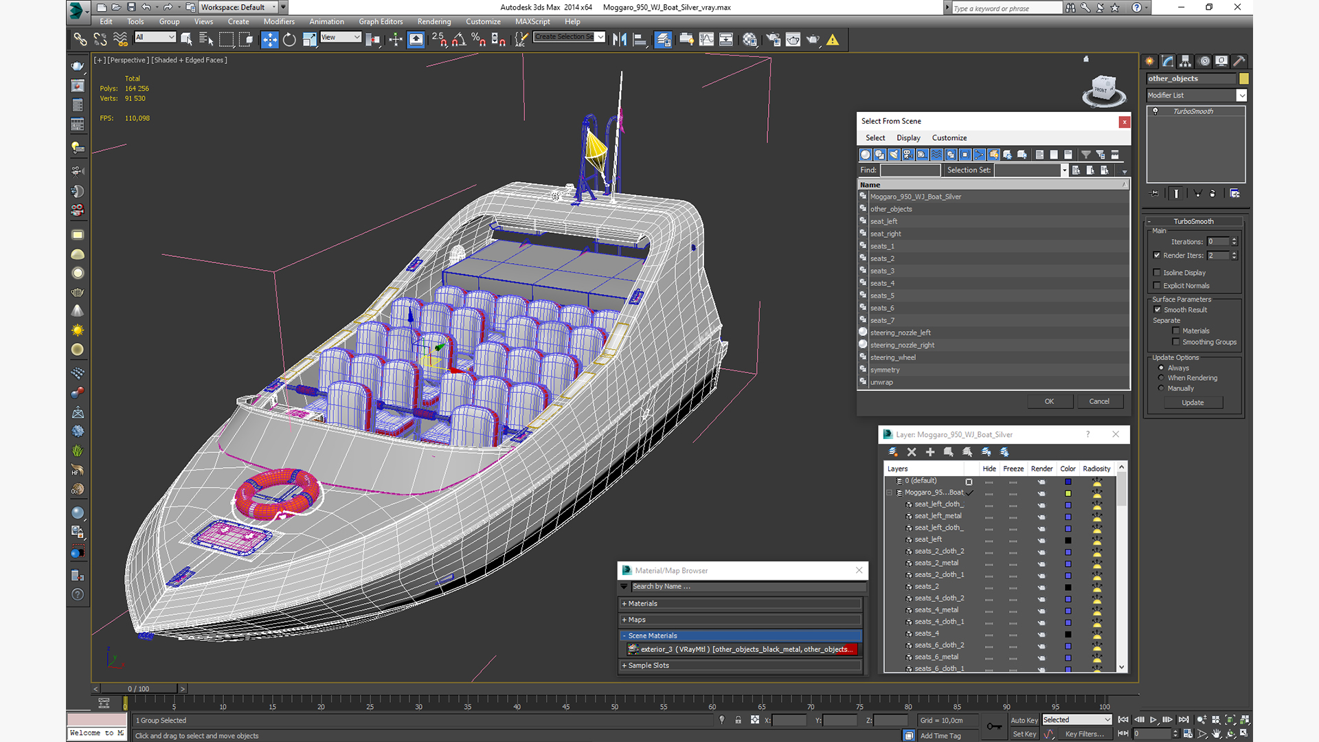 3D Moggaro 950 WJ Boat Silver