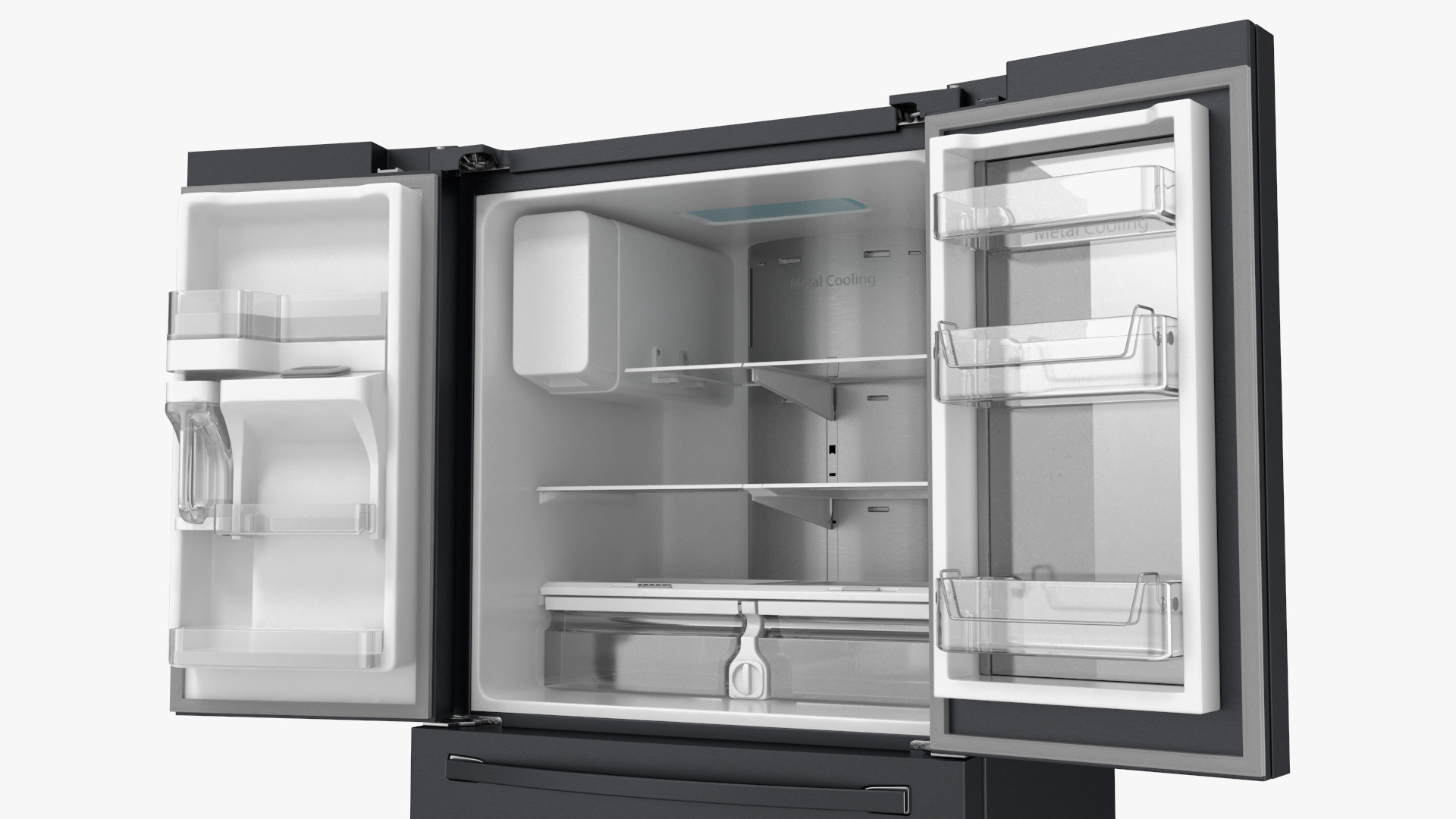 French Door Refrigerator Samsung Black Stainless Steel 3D model