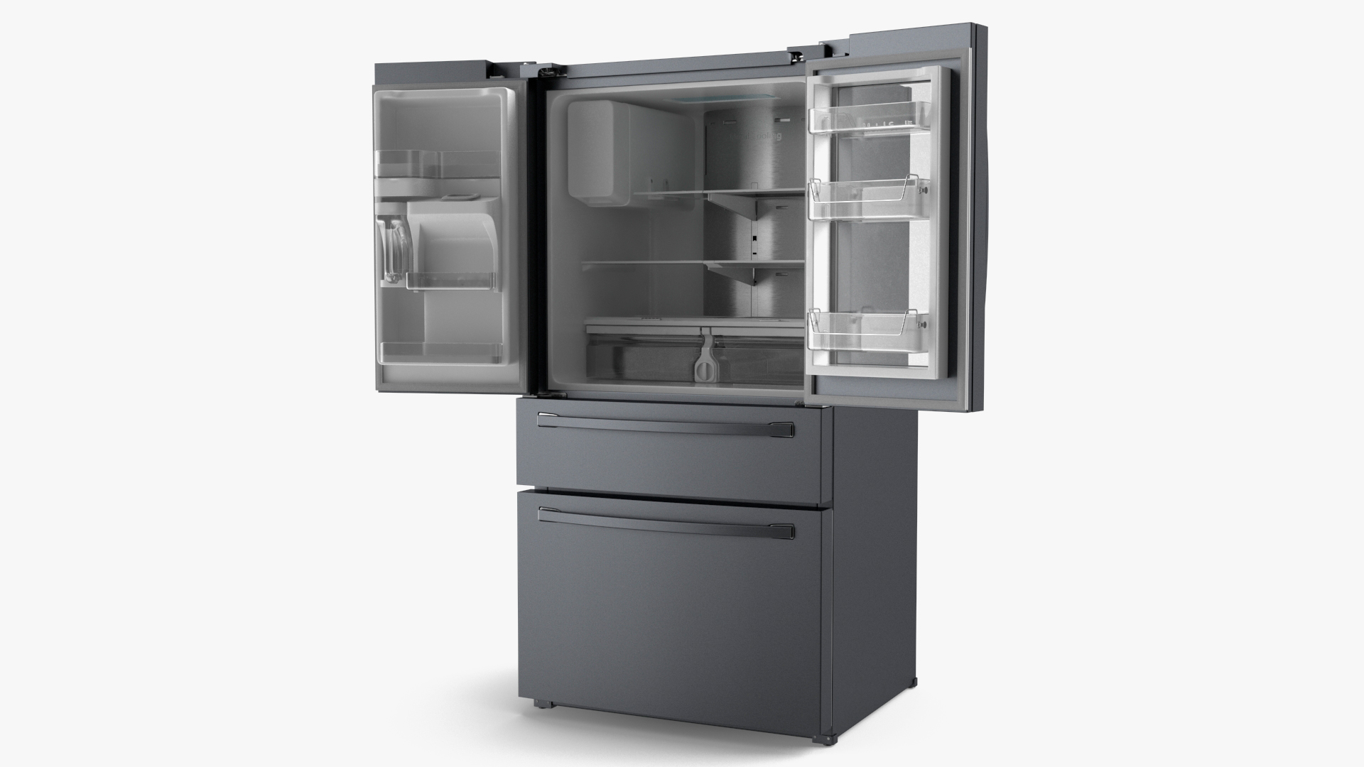 French Door Refrigerator Samsung Black Stainless Steel 3D model