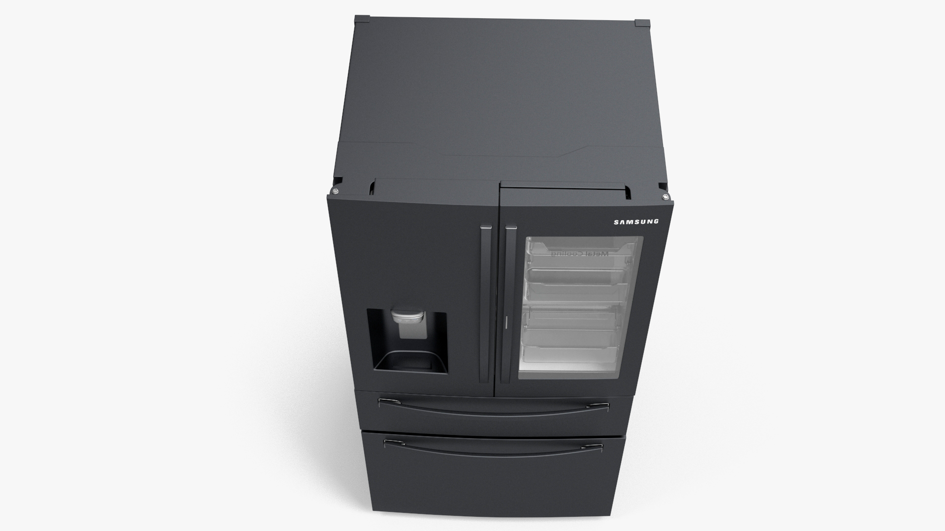French Door Refrigerator Samsung Black Stainless Steel 3D model
