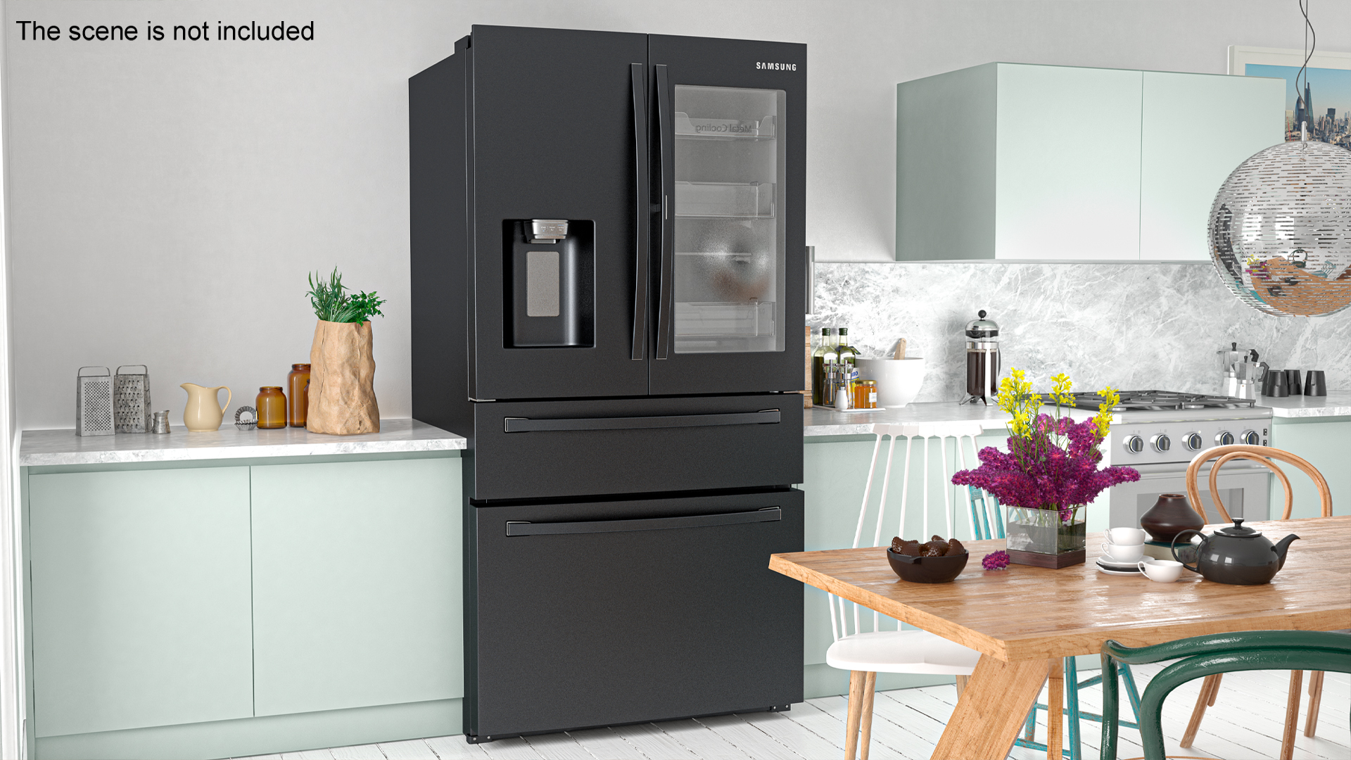 French Door Refrigerator Samsung Black Stainless Steel 3D model