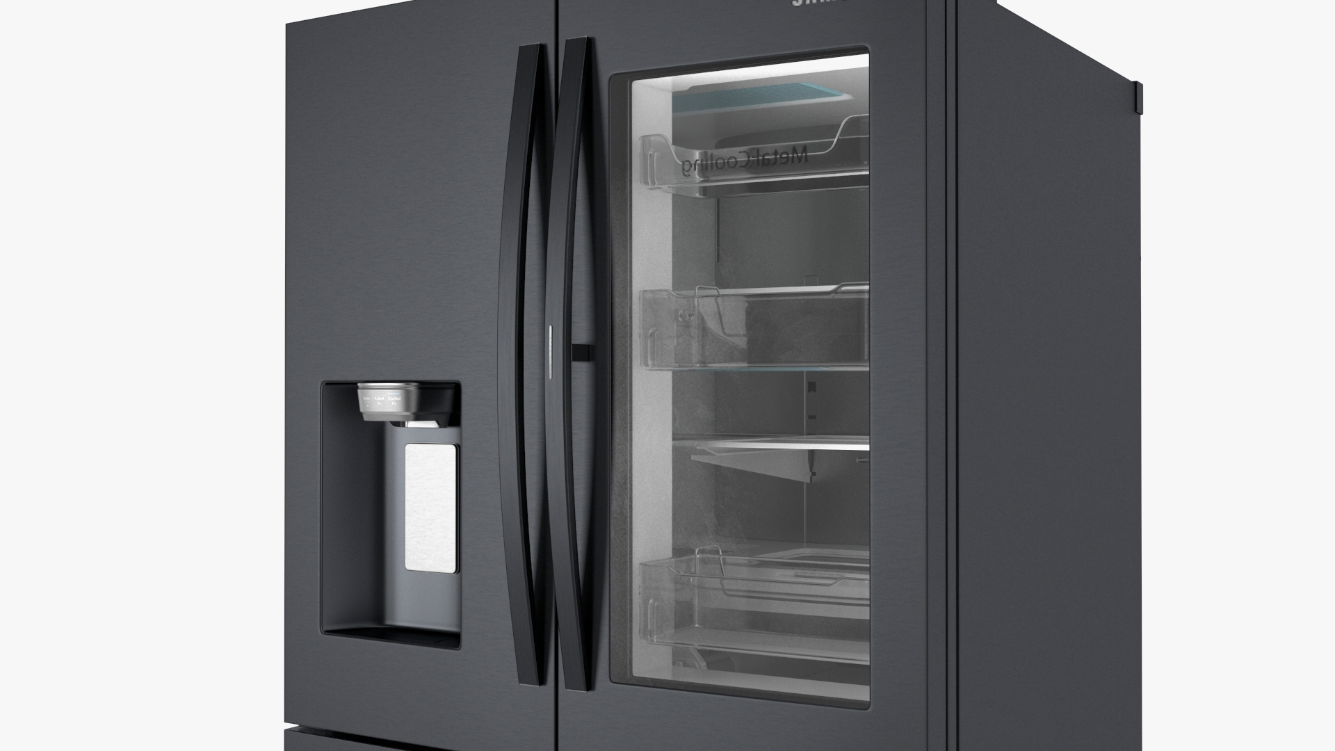 French Door Refrigerator Samsung Black Stainless Steel 3D model