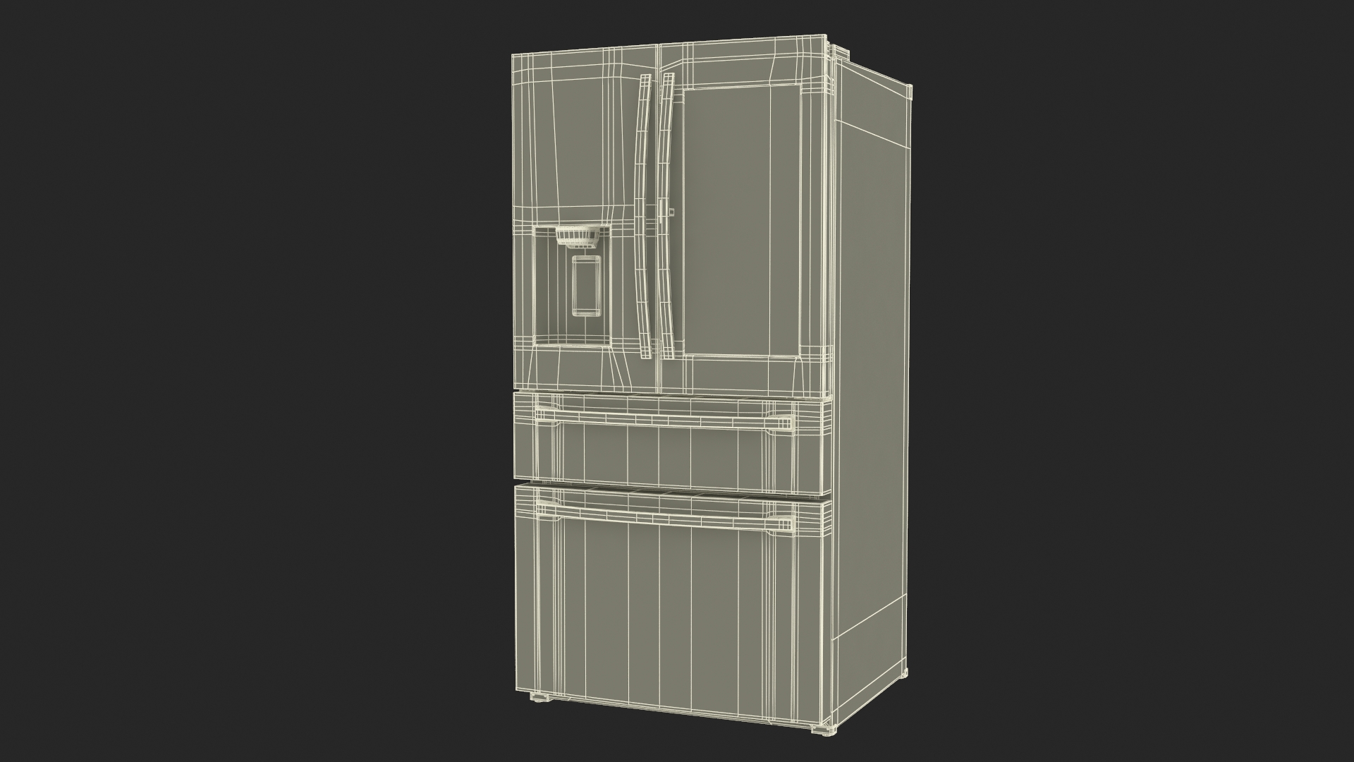 French Door Refrigerator Samsung Black Stainless Steel 3D model