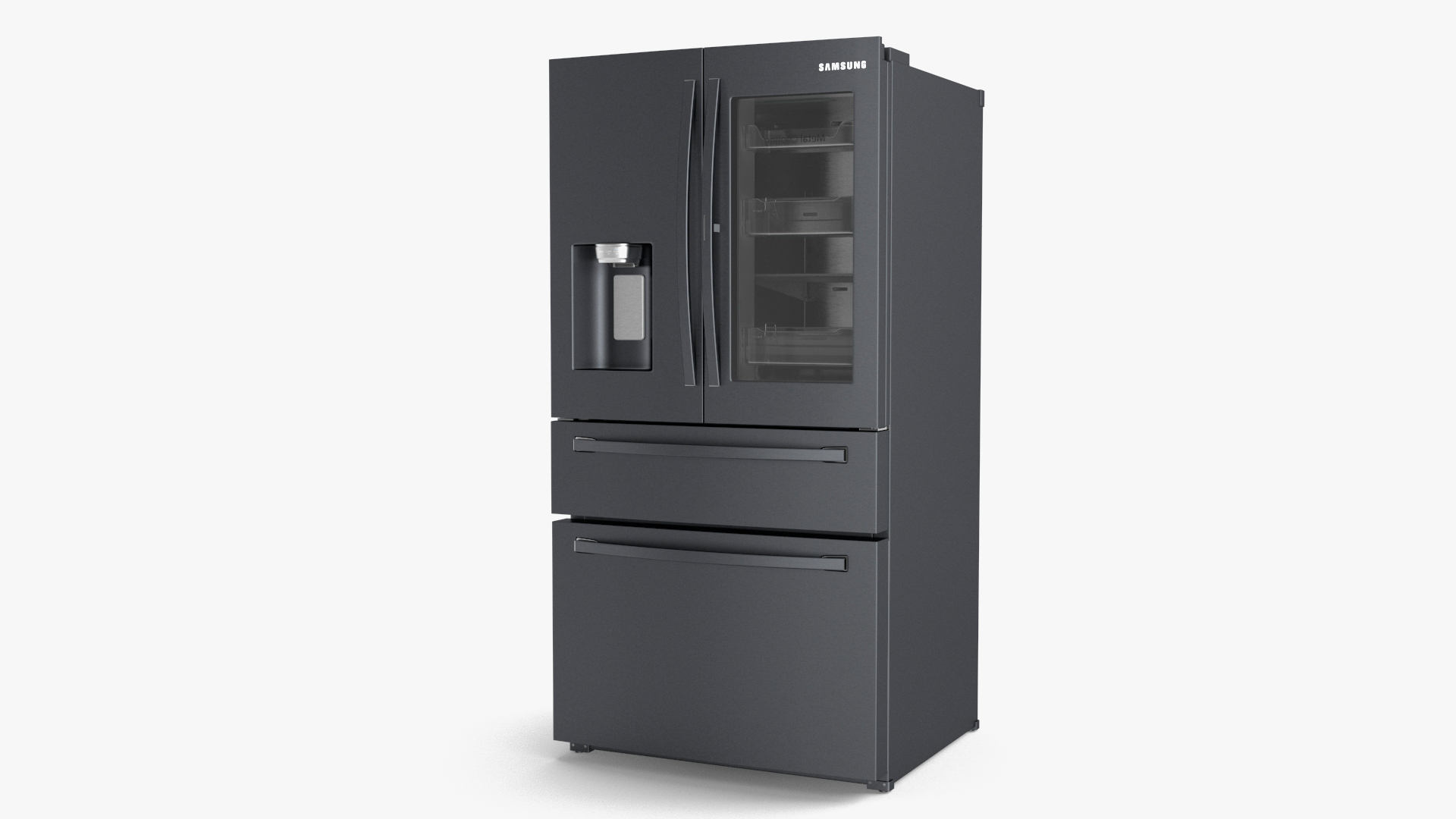 French Door Refrigerator Samsung Black Stainless Steel 3D model