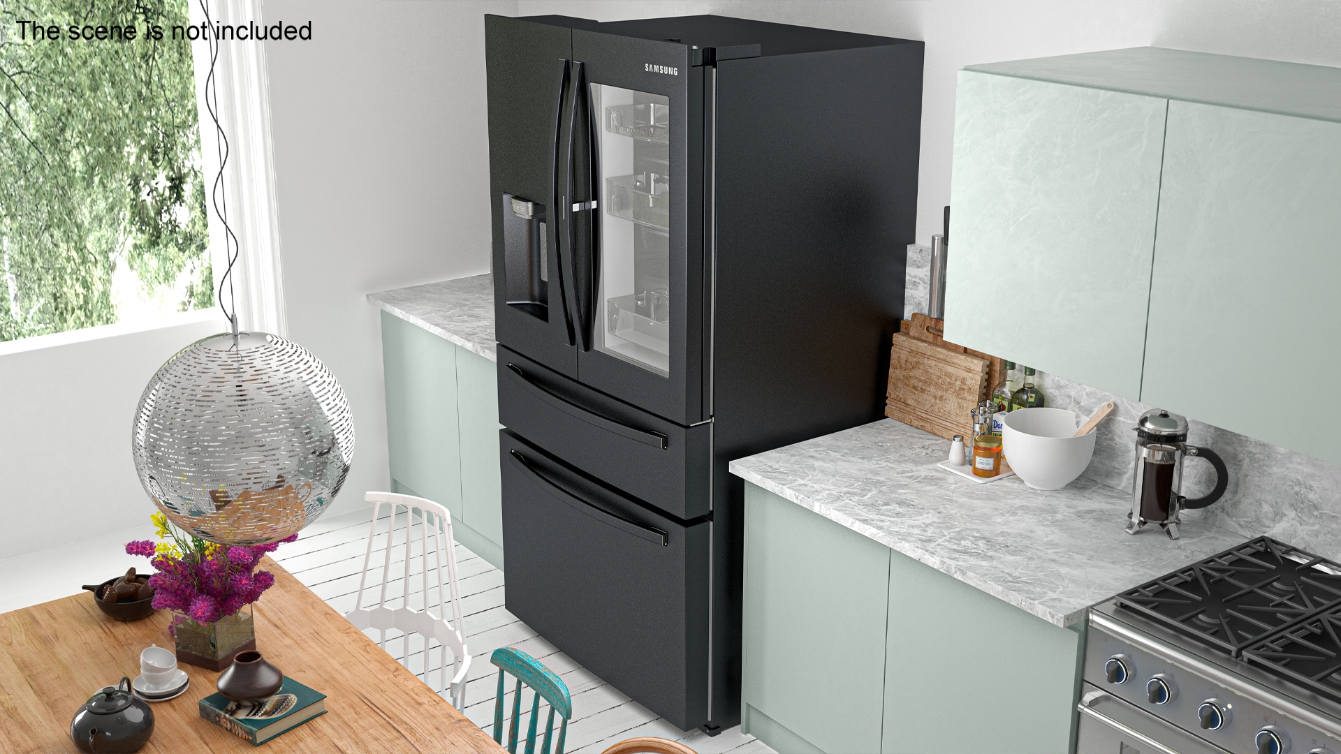 French Door Refrigerator Samsung Black Stainless Steel 3D model