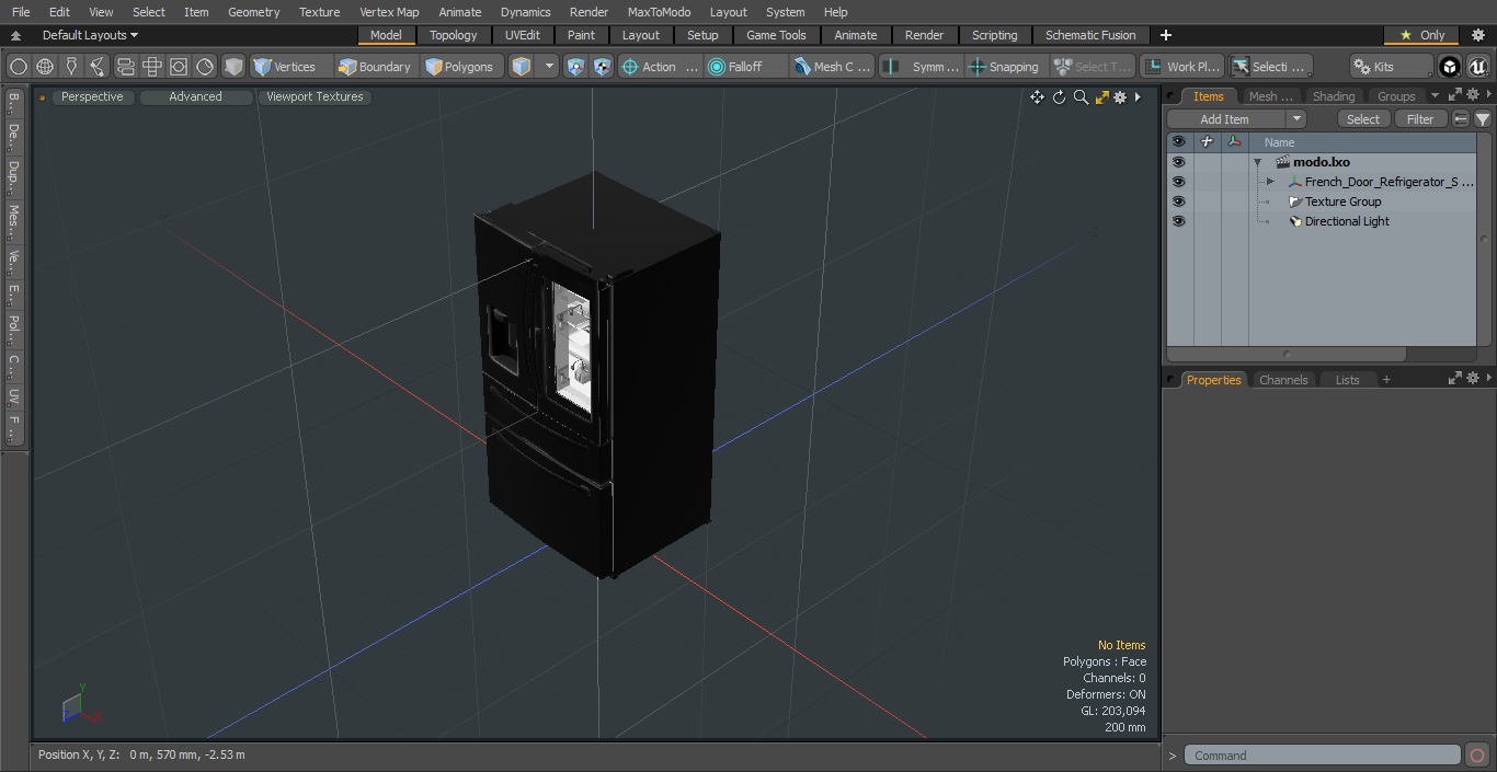 French Door Refrigerator Samsung Black Stainless Steel 3D model