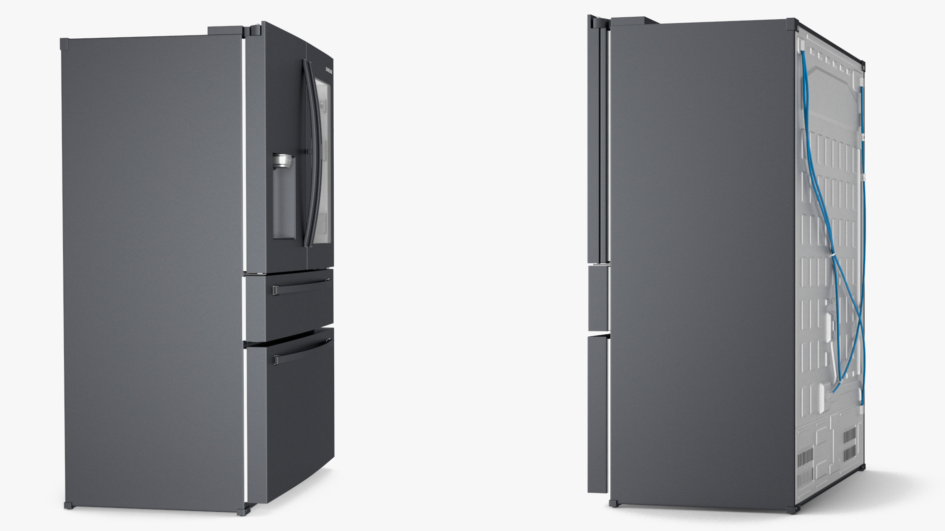French Door Refrigerator Samsung Black Stainless Steel 3D model