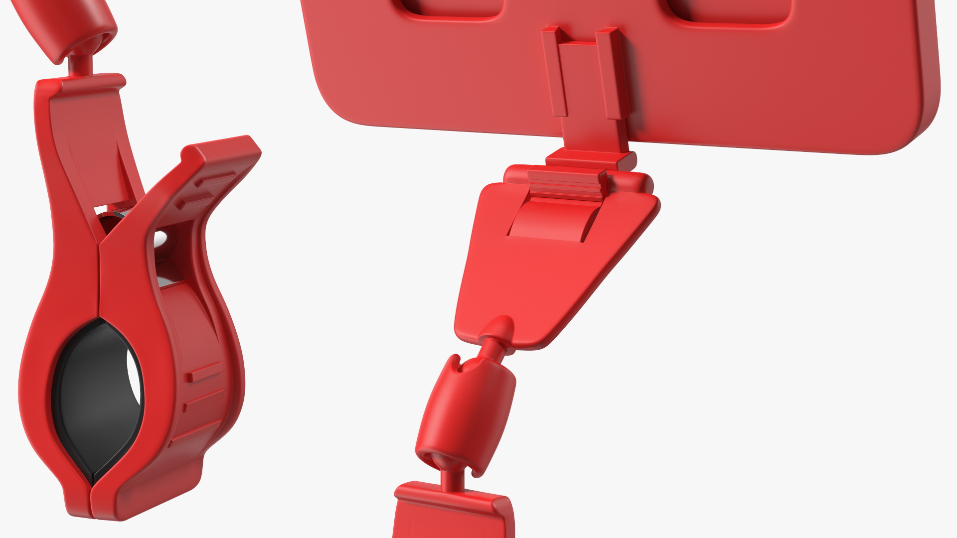 3D model Plastic Tag with Clip Red