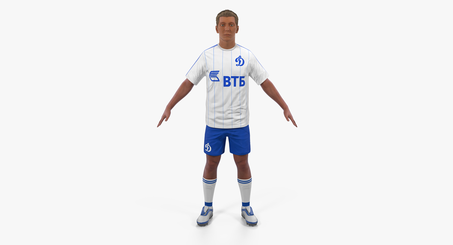 Soccer or Football Player Dynamo with Hair 3D