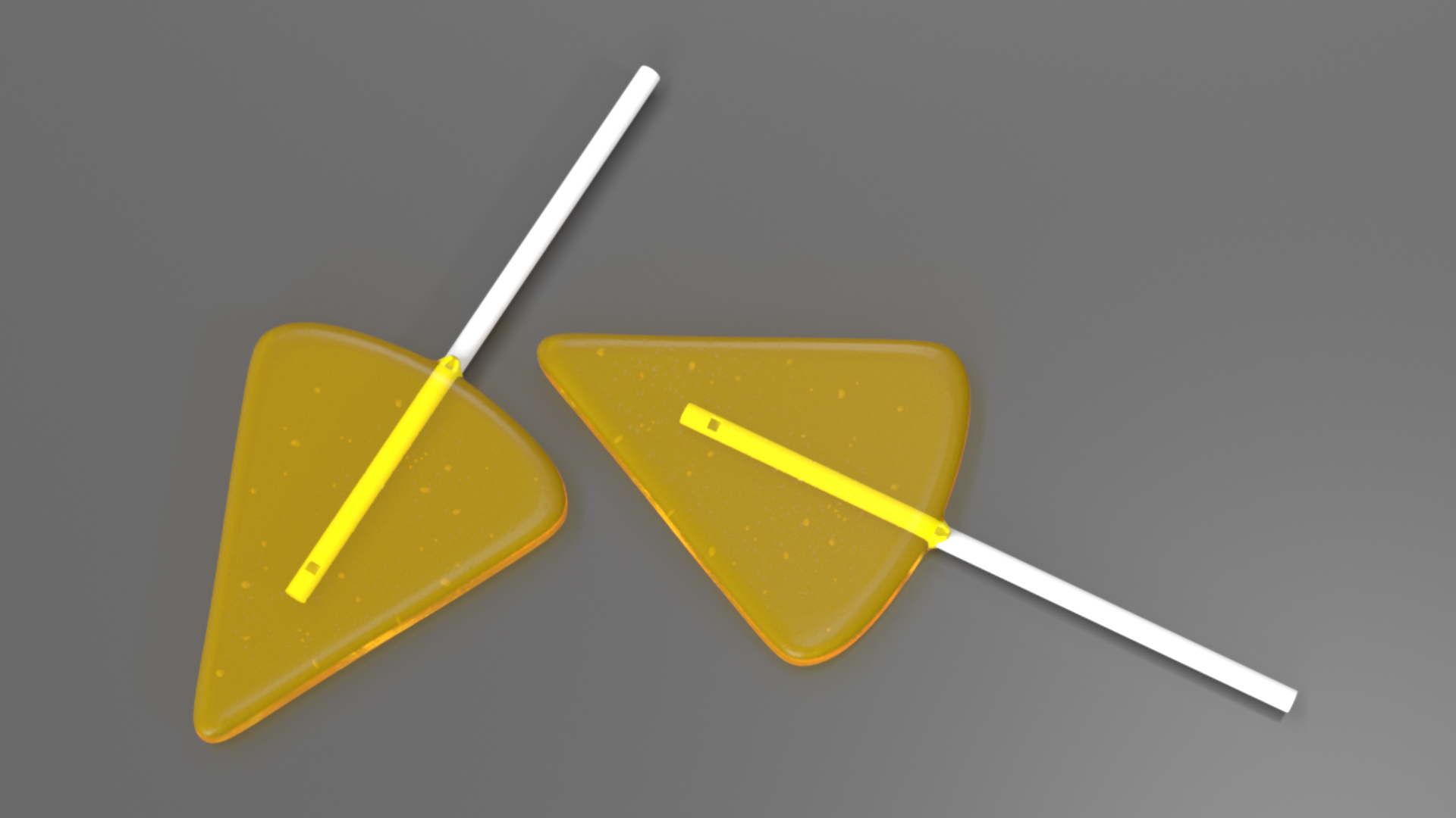 Triangle Form Yellow Lollipop 3D model