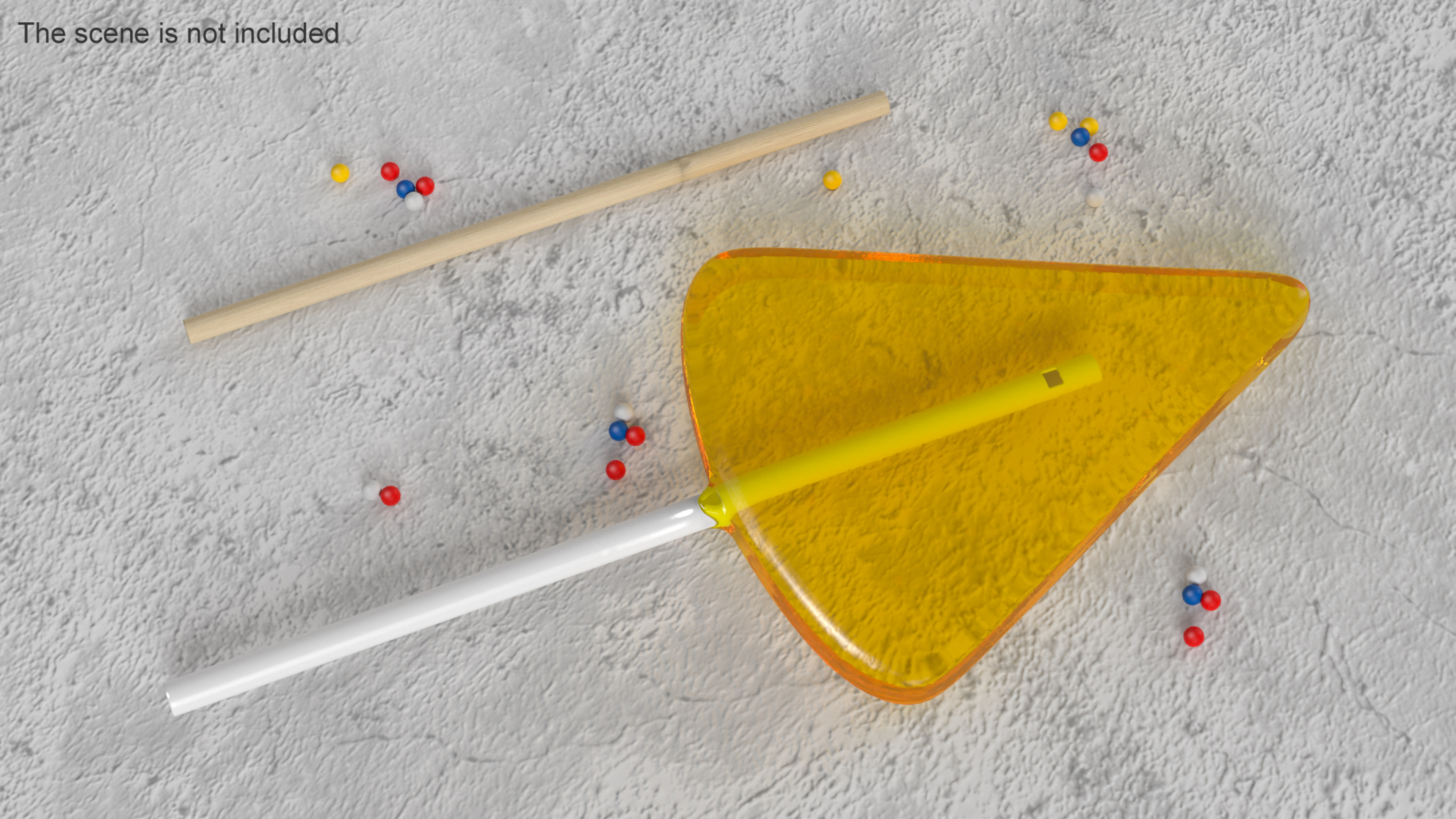 Triangle Form Yellow Lollipop 3D model