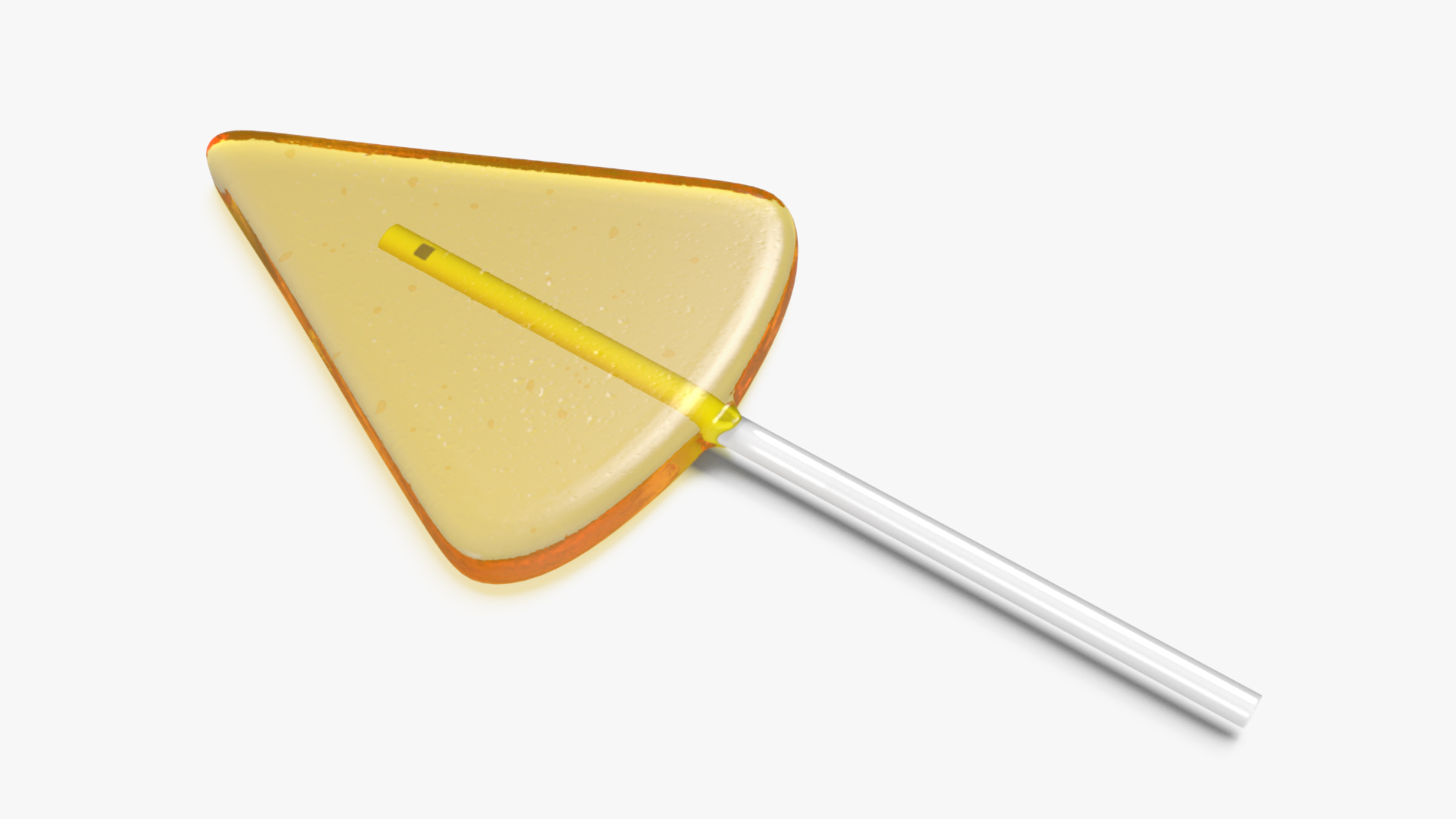 Triangle Form Yellow Lollipop 3D model
