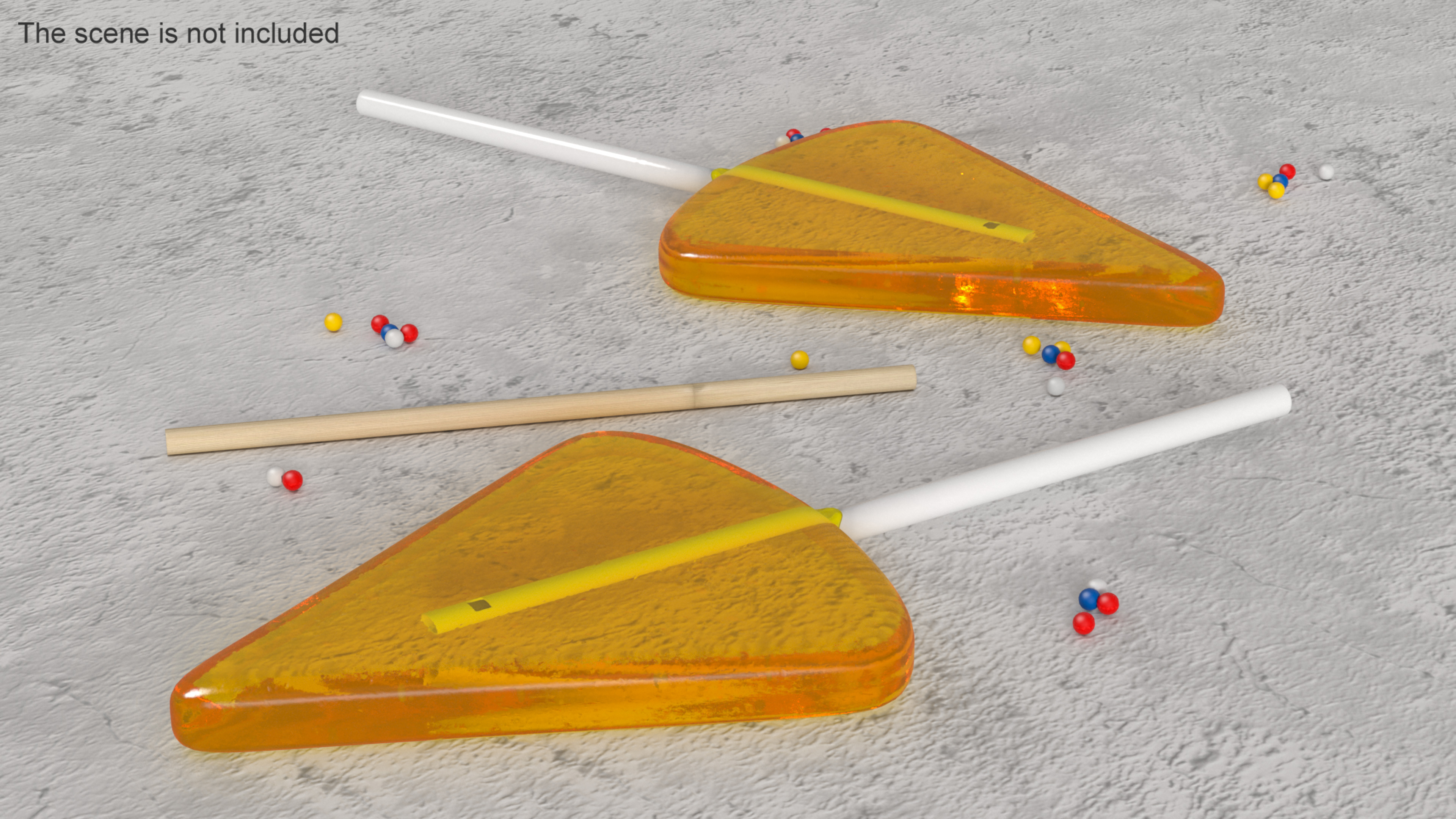 Triangle Form Yellow Lollipop 3D model