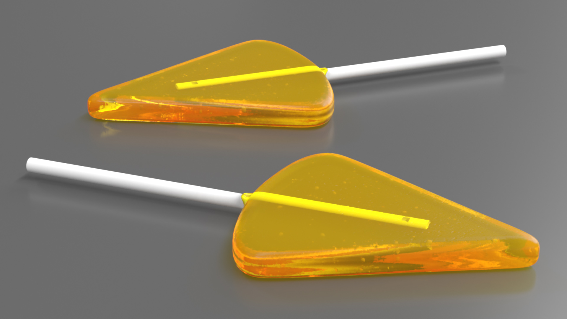 Triangle Form Yellow Lollipop 3D model