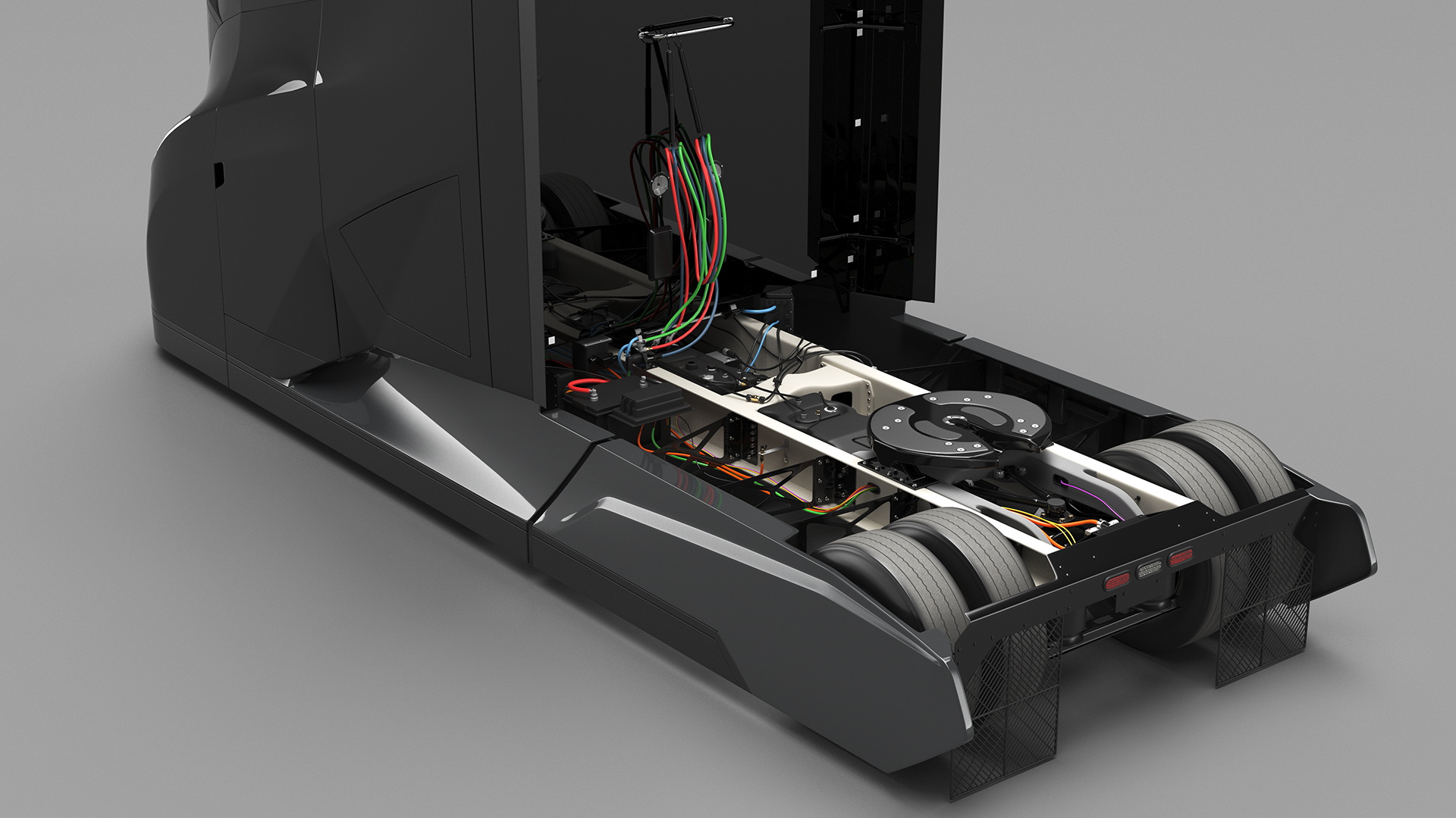 3D model Futuristic Modern Truck Black without Trailer