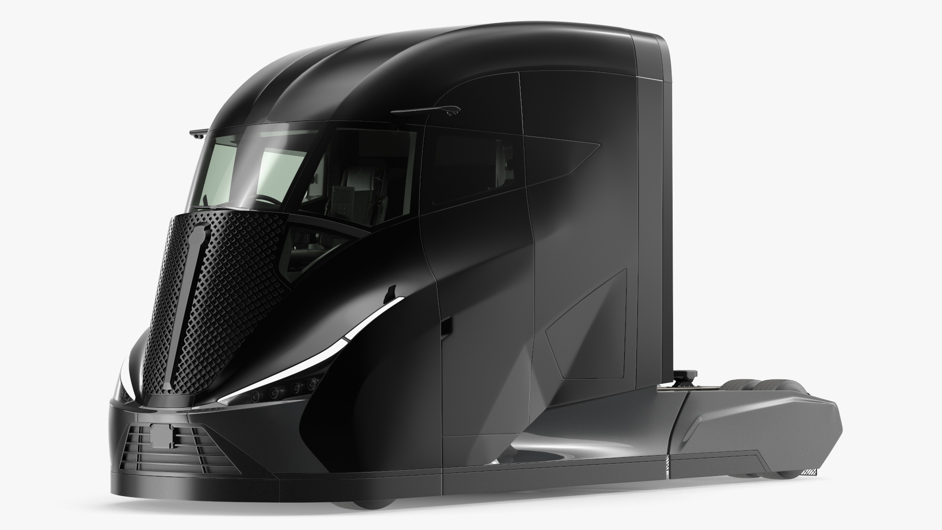 3D model Futuristic Modern Truck Black without Trailer