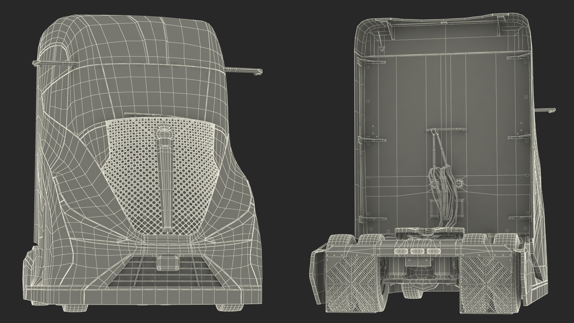 3D model Futuristic Modern Truck Black without Trailer
