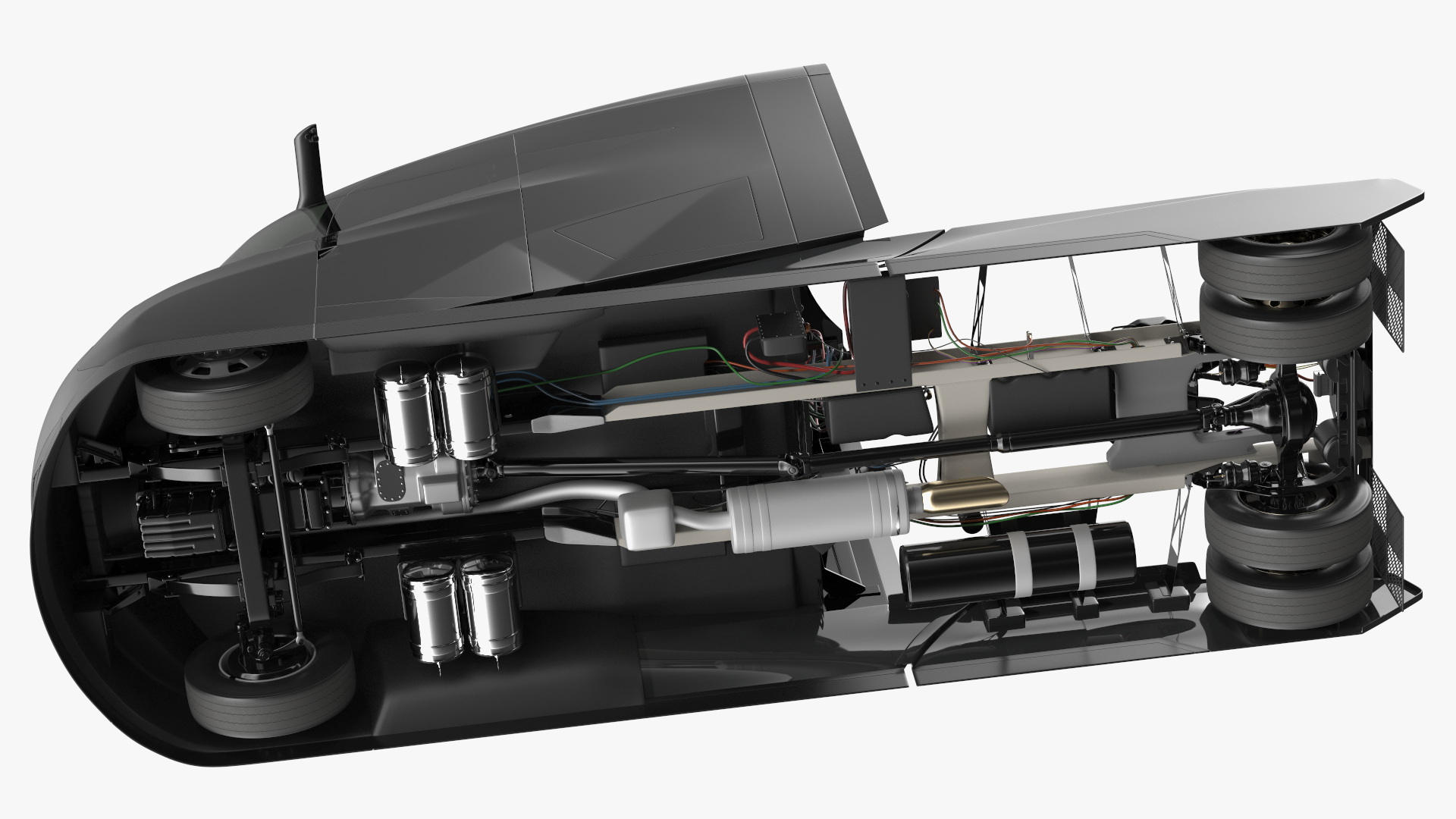 3D model Futuristic Modern Truck Black without Trailer