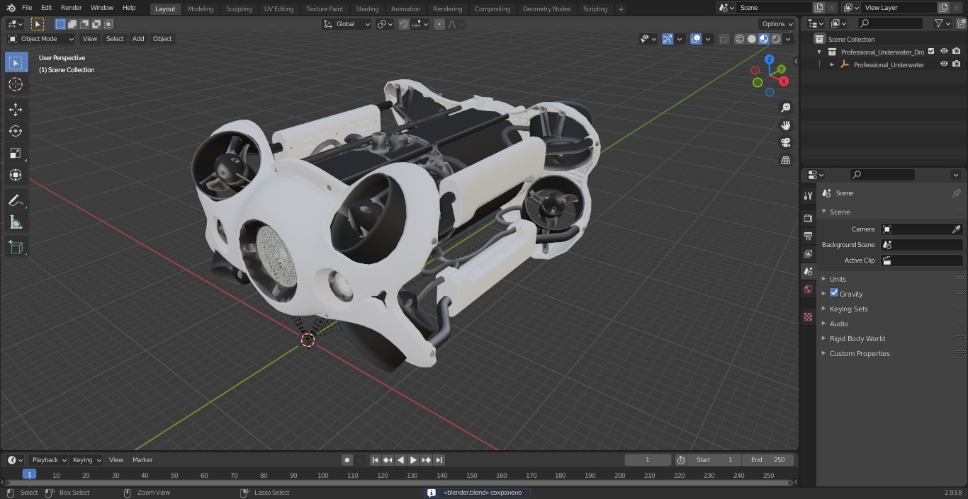 Professional Underwater Drone 3D model