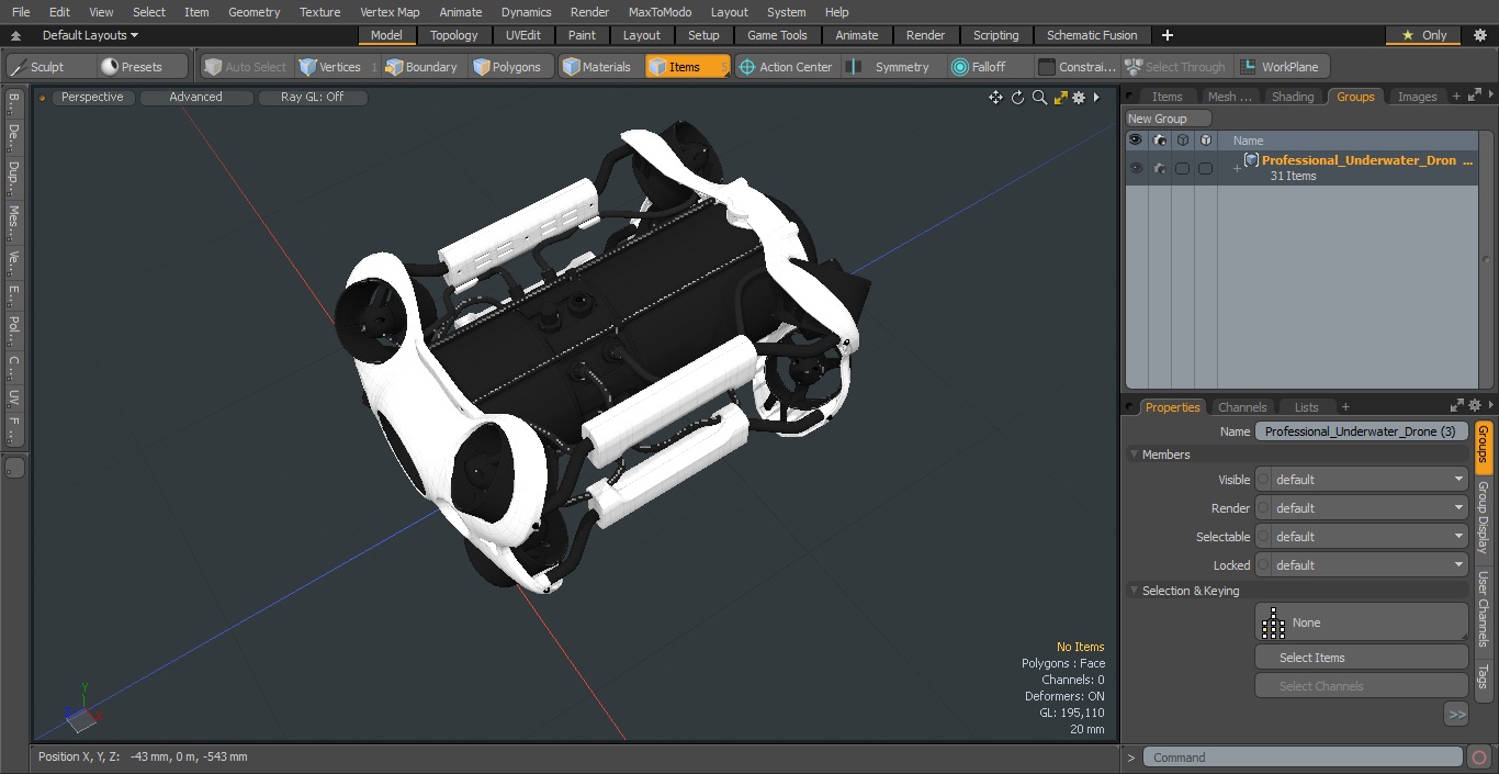 Professional Underwater Drone 3D model