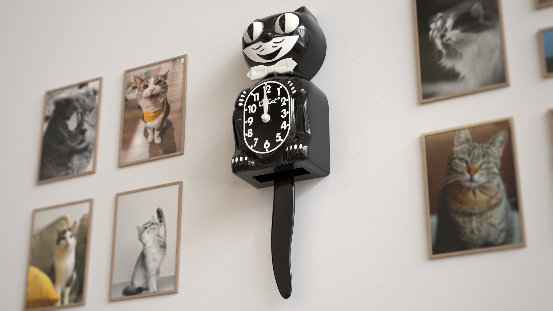 Black Kit Cat Clock, view 12