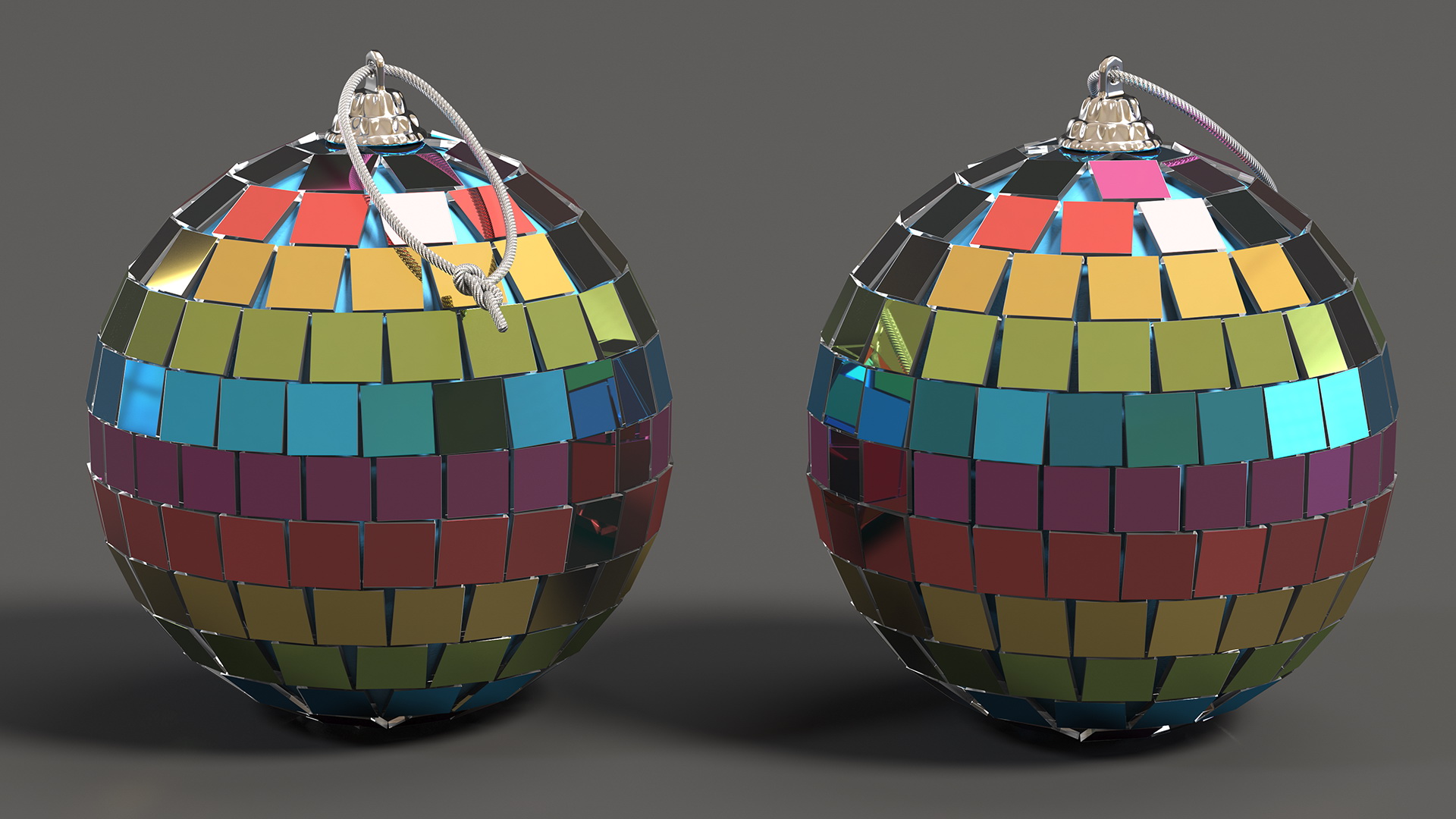 Christmas Tree Disco Ball Small Colored 3D model