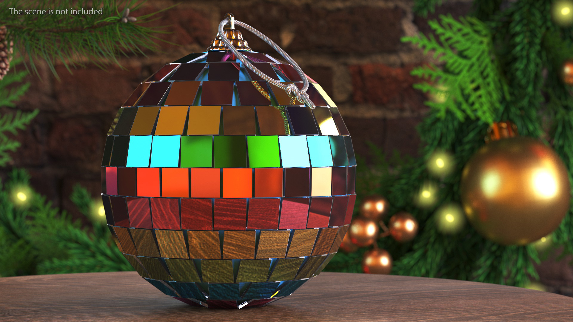 Christmas Tree Disco Ball Small Colored 3D model