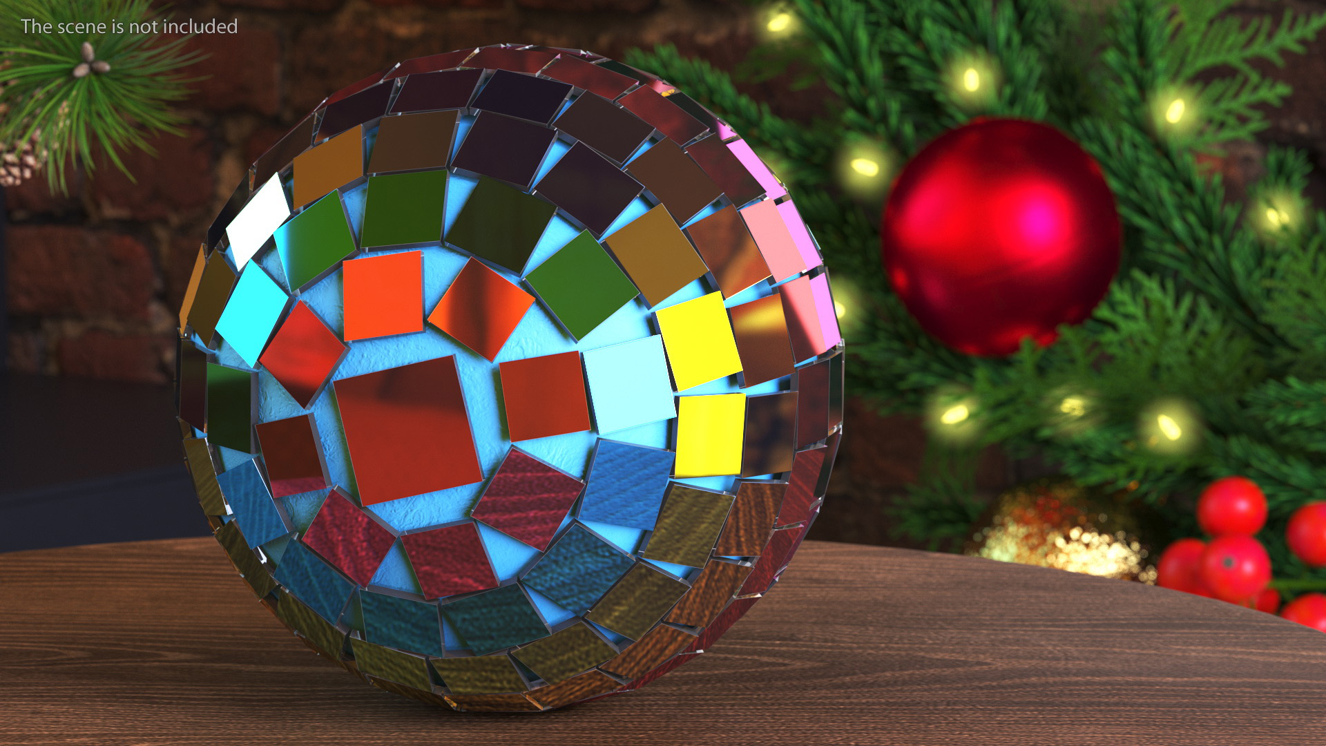 Christmas Tree Disco Ball Small Colored 3D model