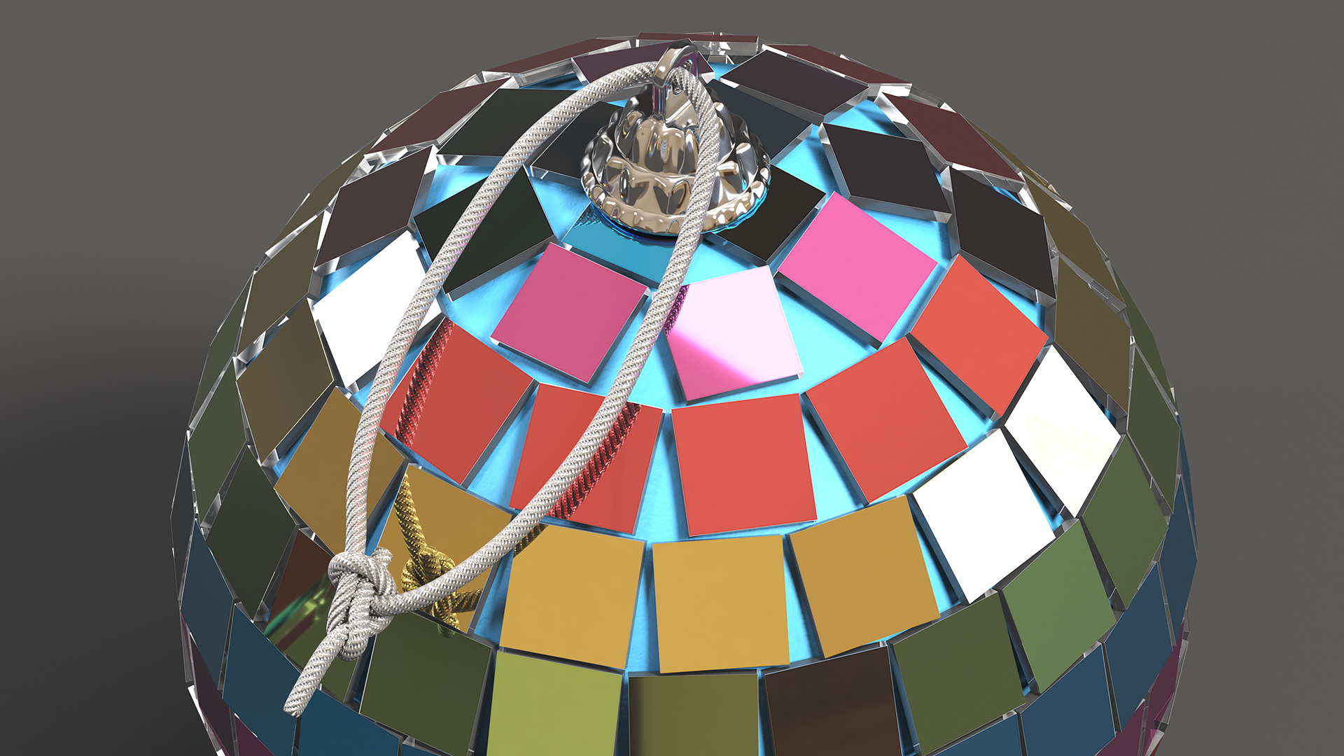 Christmas Tree Disco Ball Small Colored 3D model