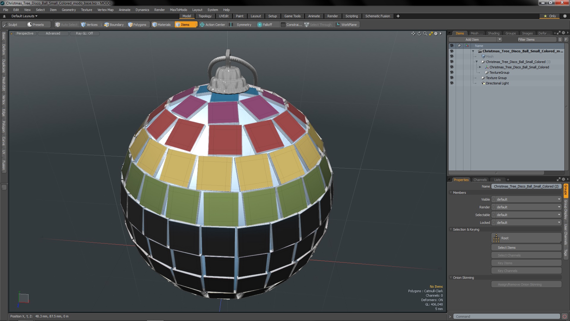 Christmas Tree Disco Ball Small Colored 3D model