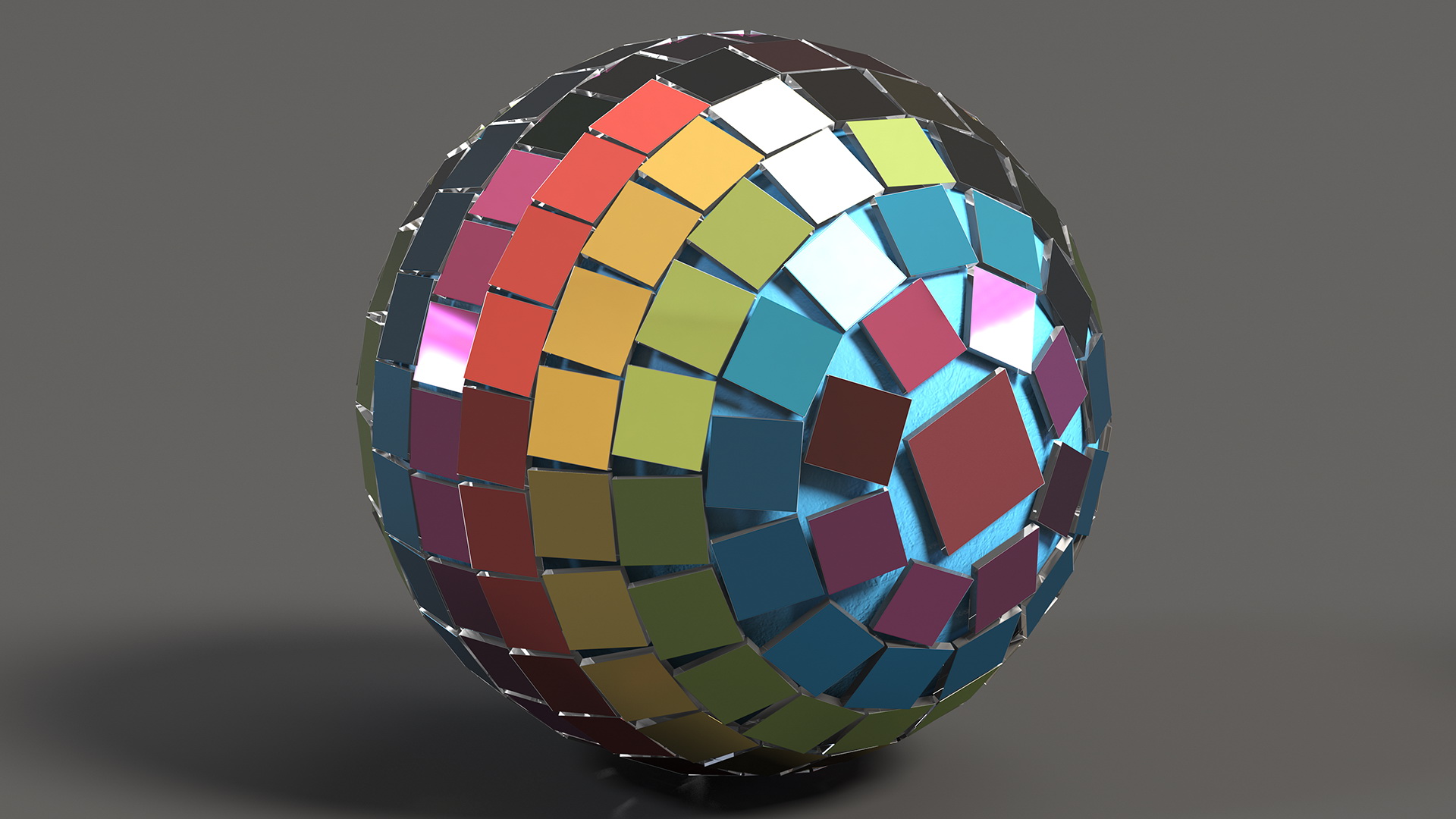 Christmas Tree Disco Ball Small Colored 3D model
