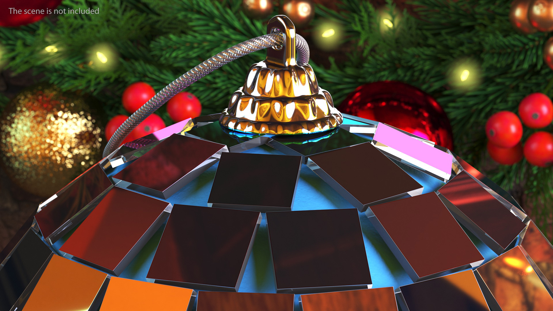 Christmas Tree Disco Ball Small Colored 3D model