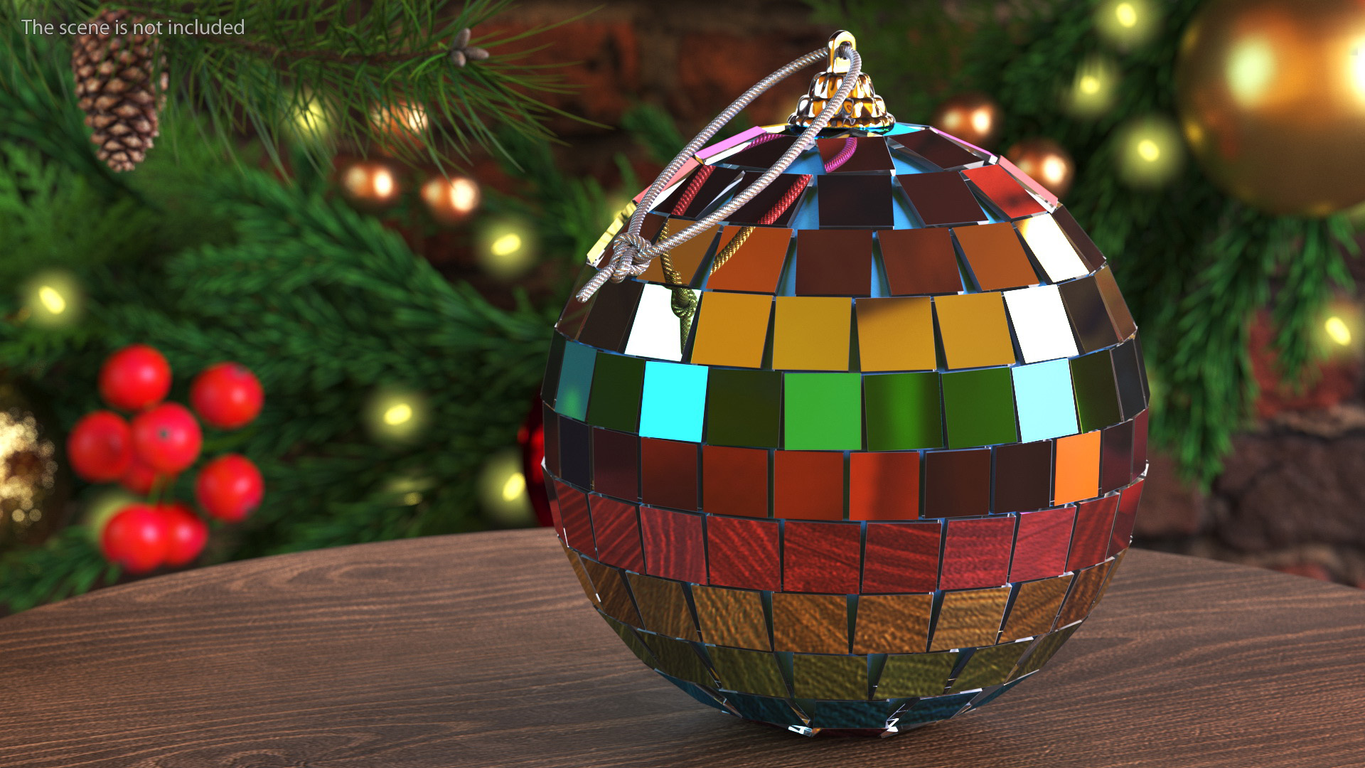 Christmas Tree Disco Ball Small Colored 3D model