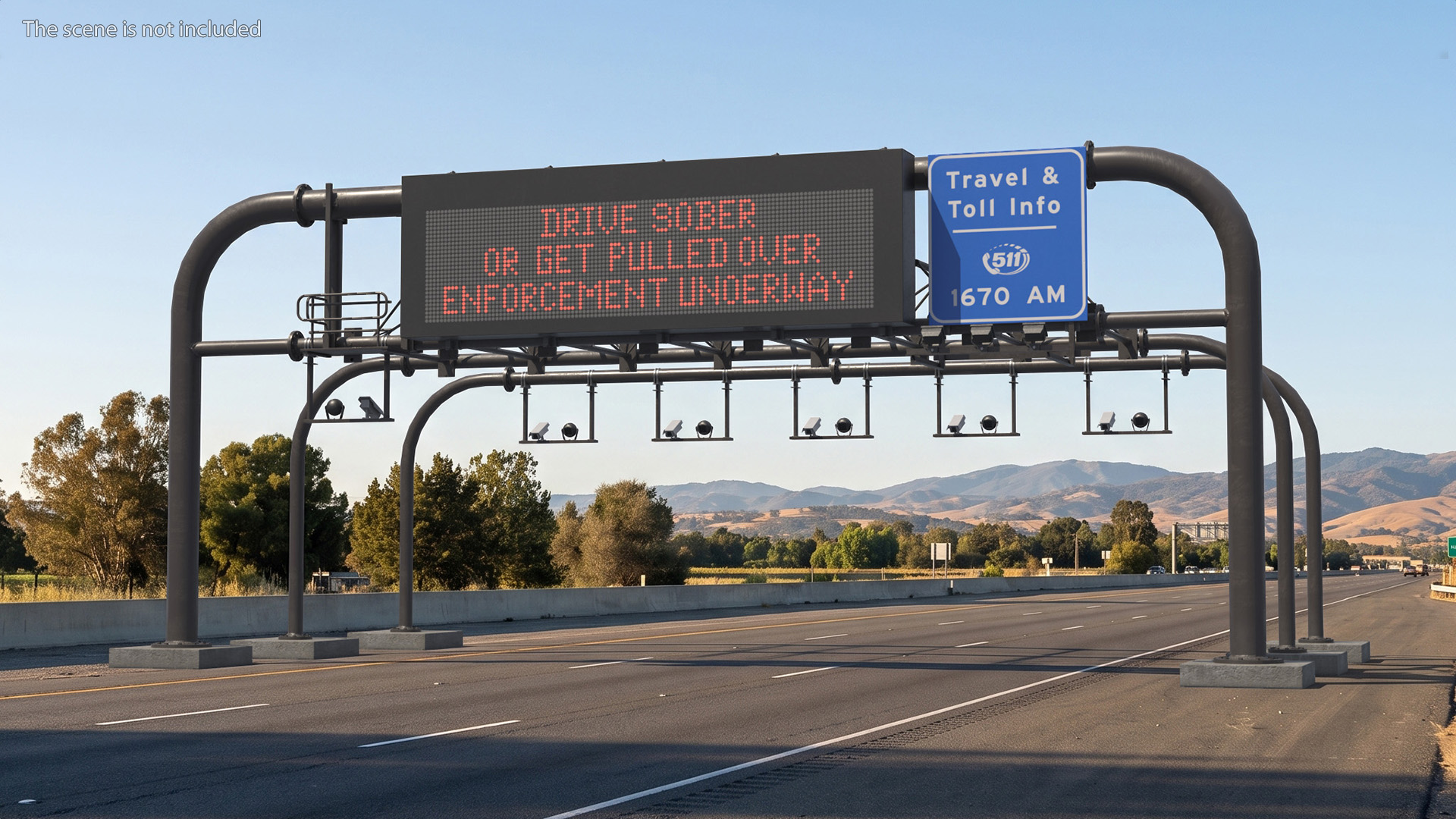 Digital Roadway Sign Structure Game Ready