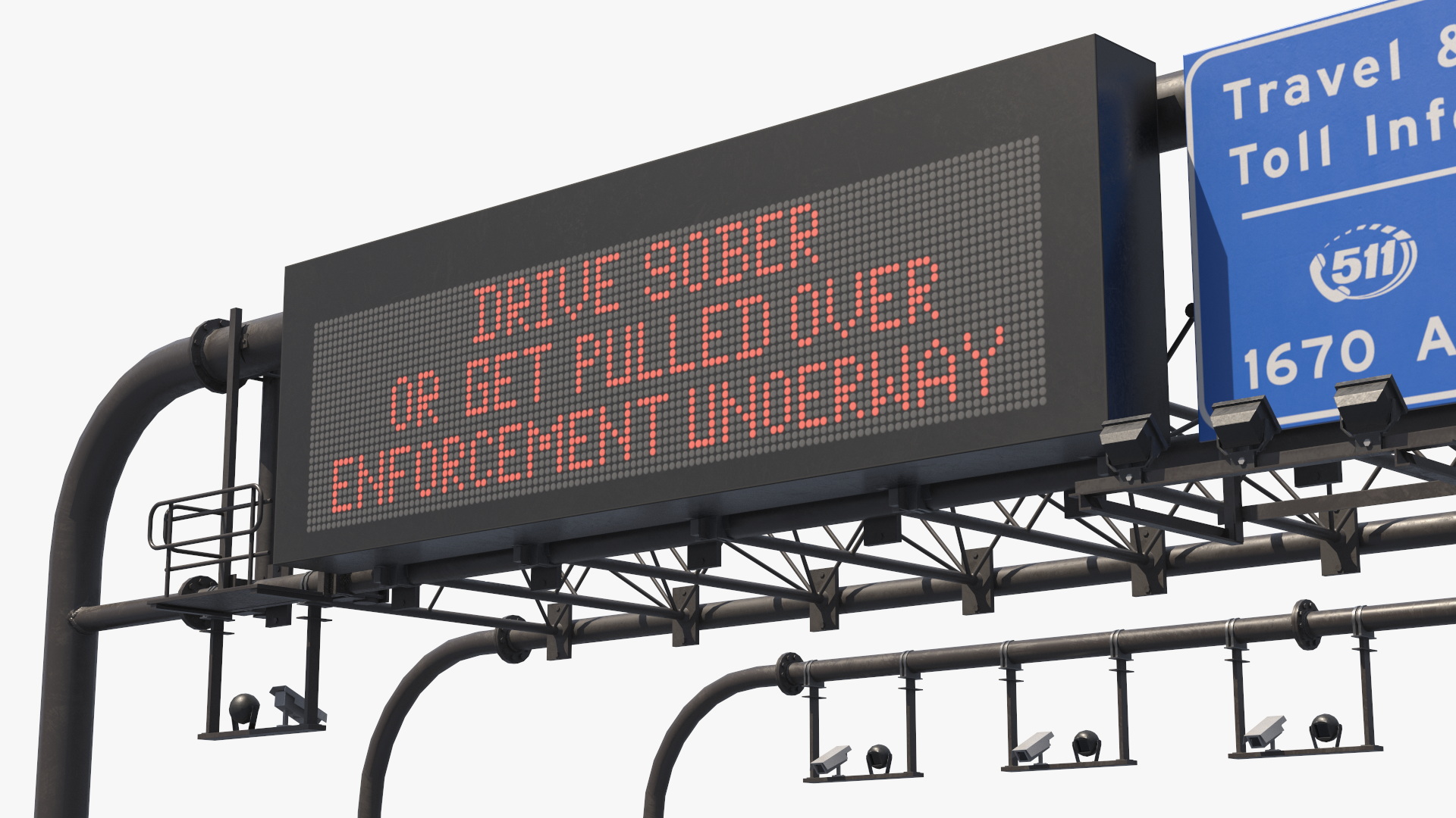 Digital Roadway Sign Structure Game Ready, view 5