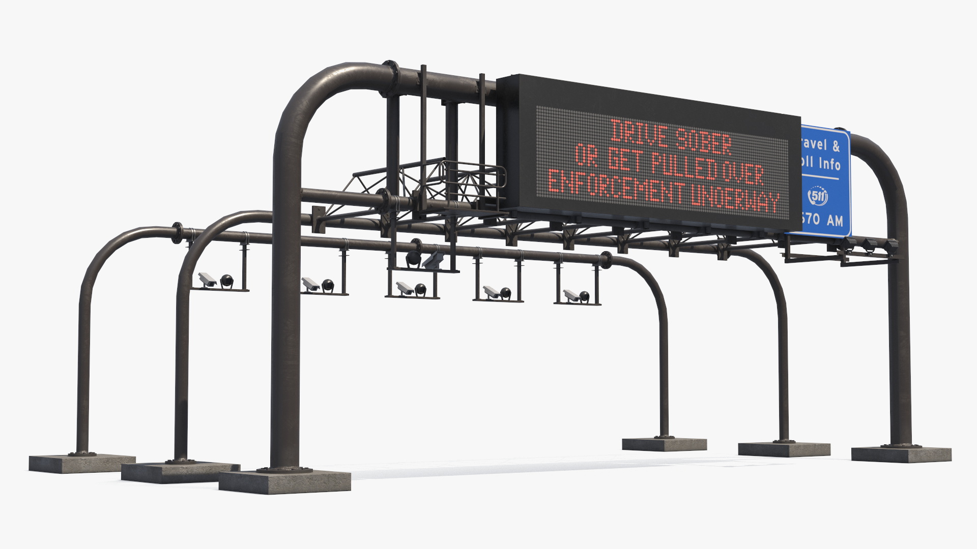 Digital Roadway Sign Structure Game Ready, view 2